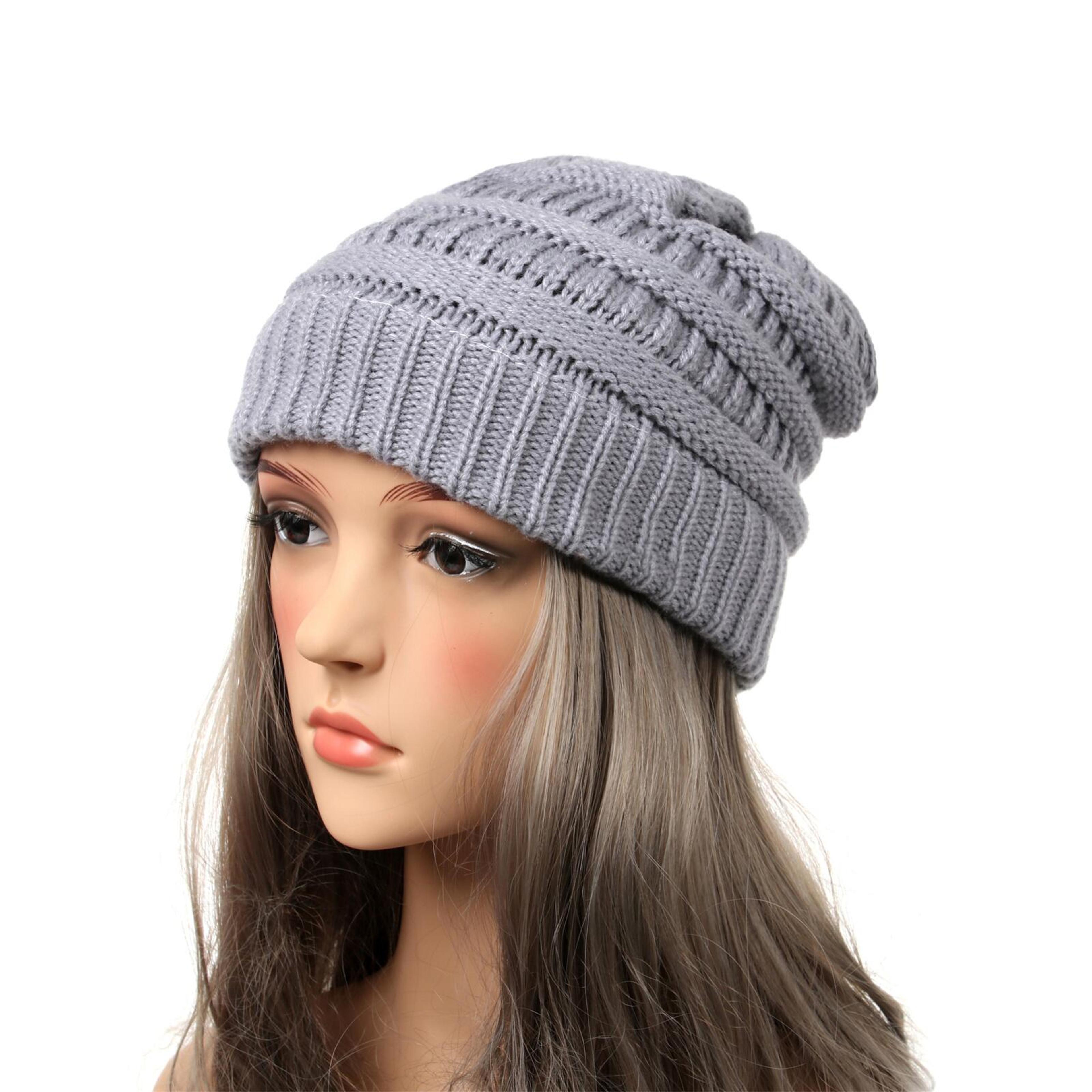 Chunky Cable Knit Beanie Hat For Women Trendy Warm  Soft Winter Hat 10