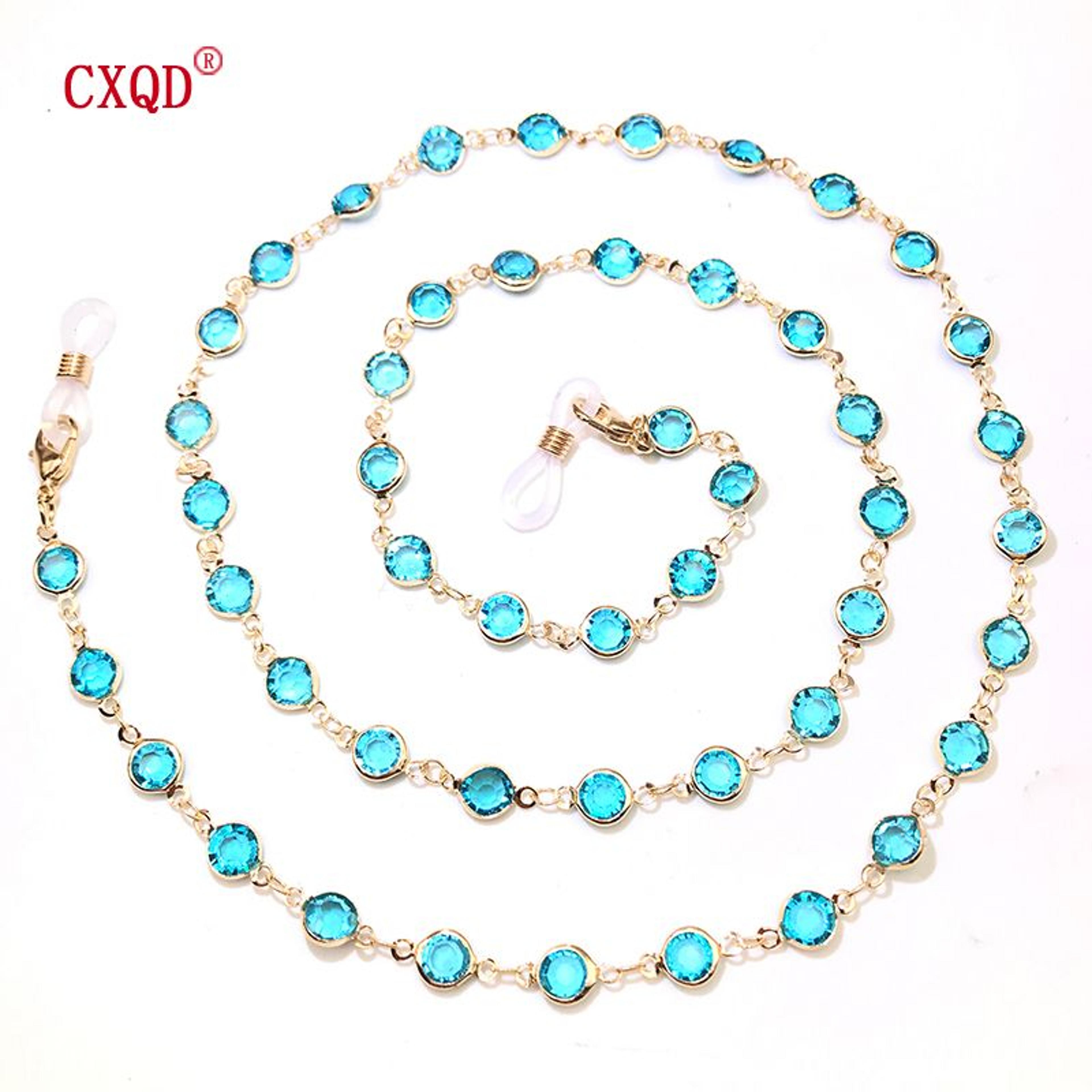 Womens Fashion Glasses Chain Colorful Crystal Bead Eyewear Strap  Sunglasses String Gift 17