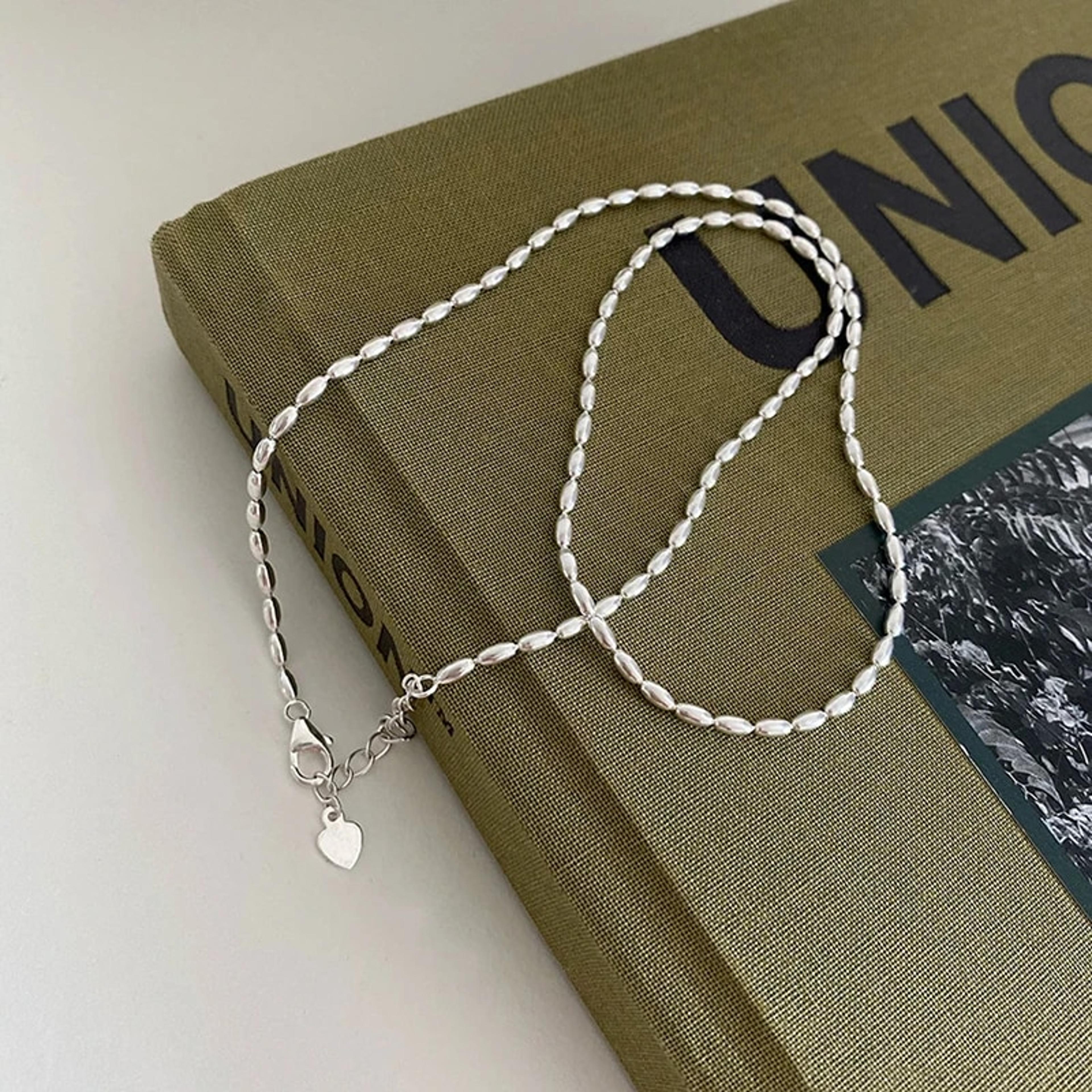 925 sterling silver choker necklace: elegant geometric beads, shiny & delicate collarbone chain for women's fashion jewe
