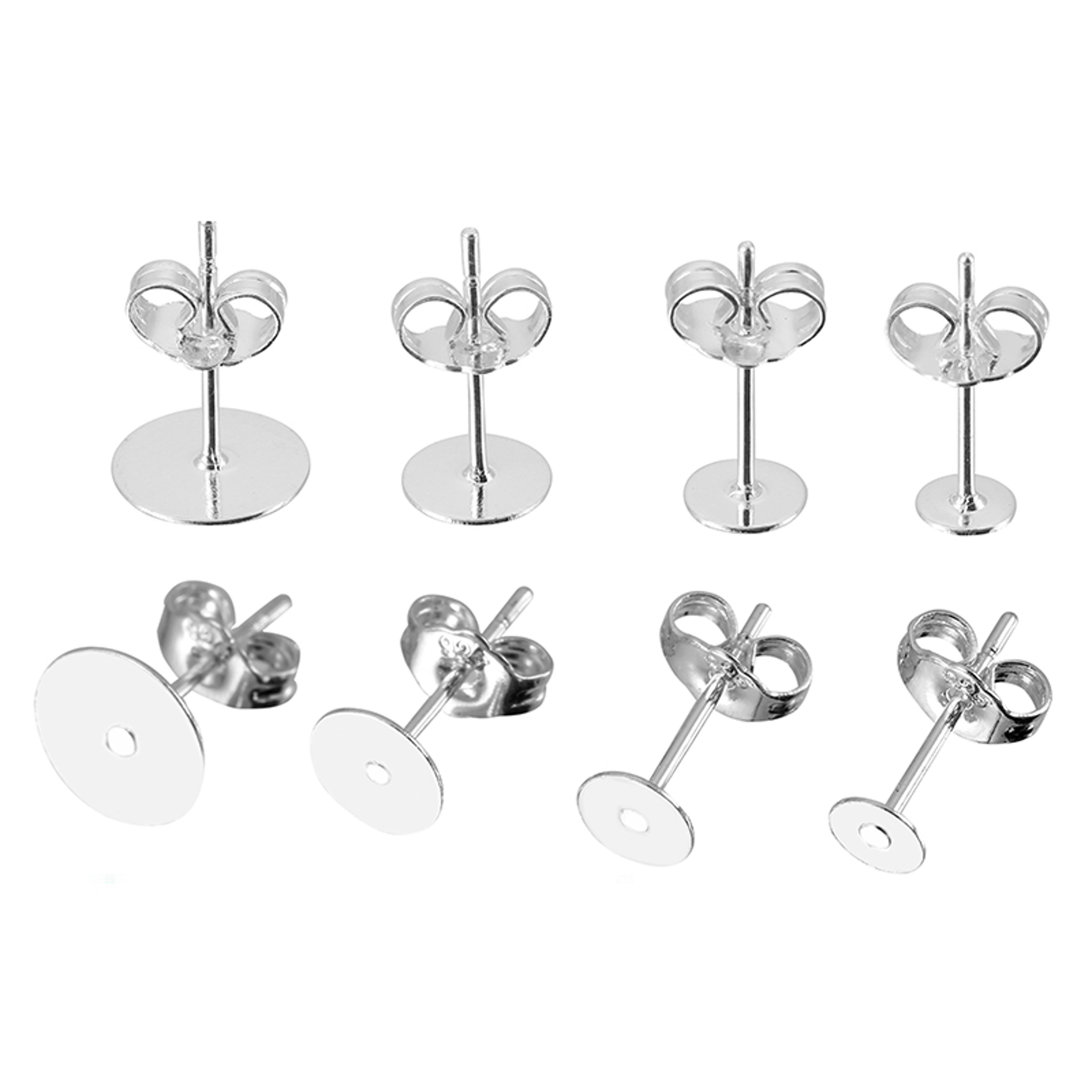 0r1c20pcs925SterlingSilverPlatedBlankEarringStudBase4568mmEarringPostCabochonjpg