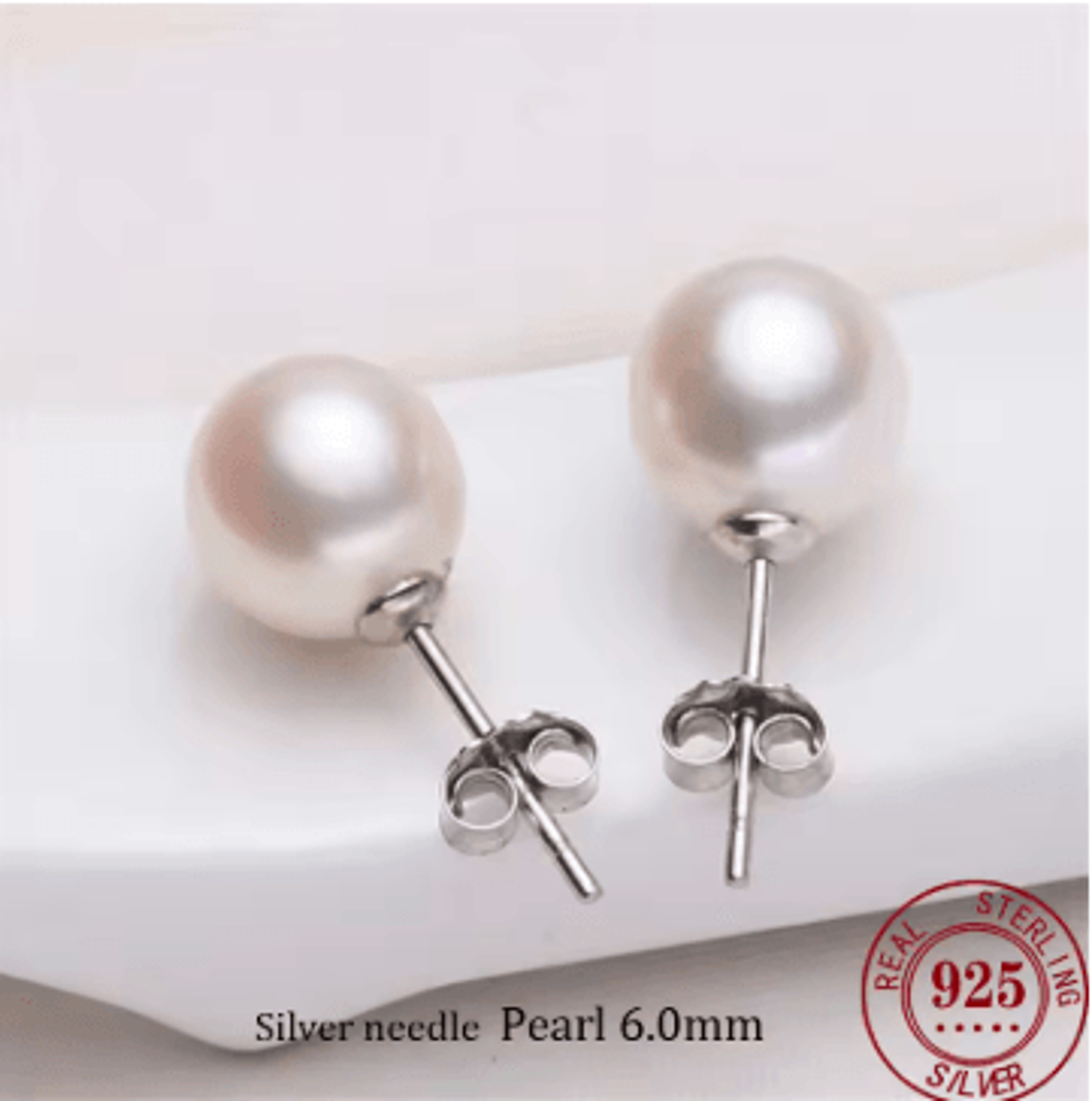 925 sterling silver freshwater cultured pearl stud earrings: 6mm/8mm/10mm for women - ideal gift jewelry