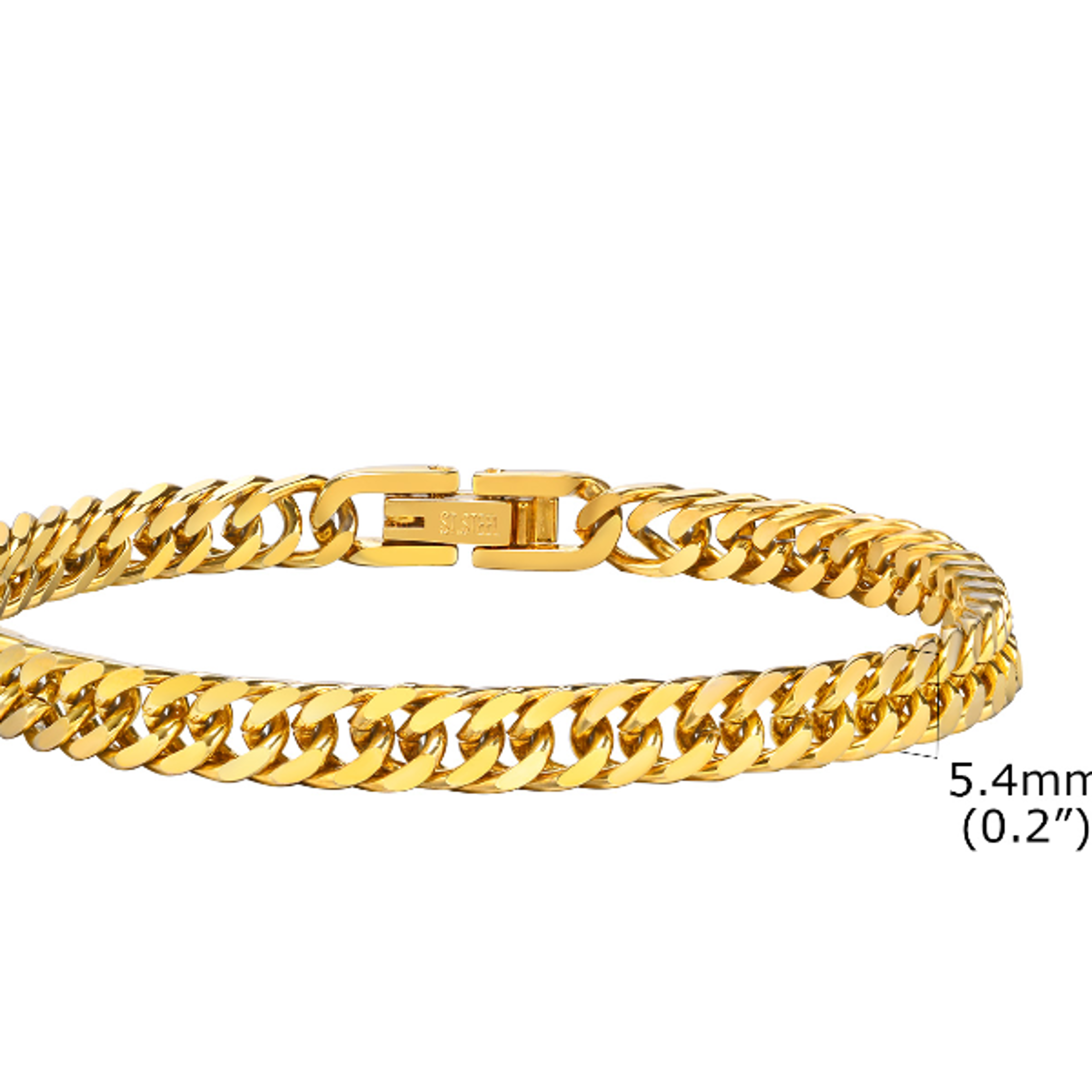 Fashion Jewelry Gifts Gold Stainless Steel Cuban Link Chain Bracelet for Women