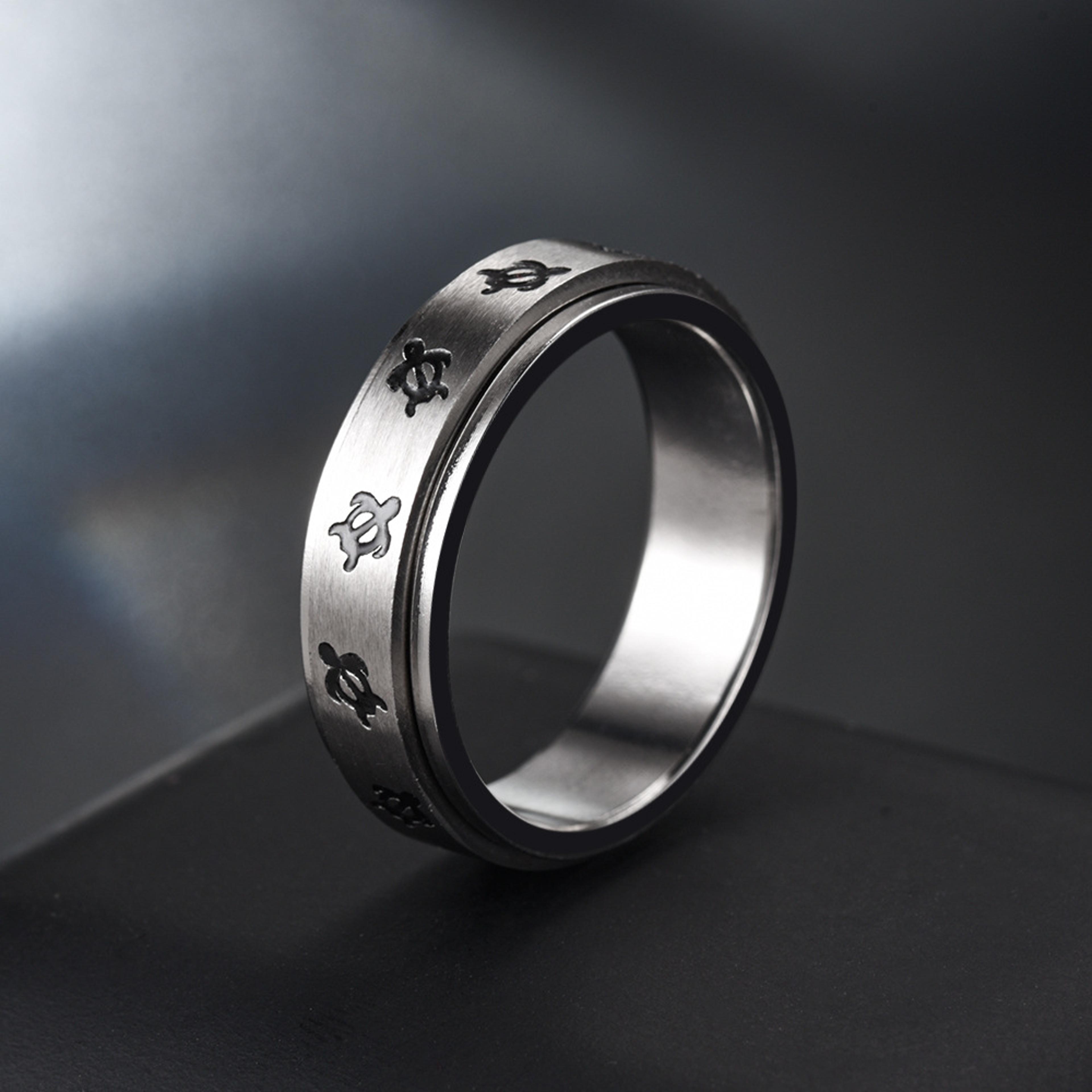 Stainless Steel Anxiety Relief Rotating Tortoise Rings For Couples Cute Anti Stress Fidget Rings Ne 3