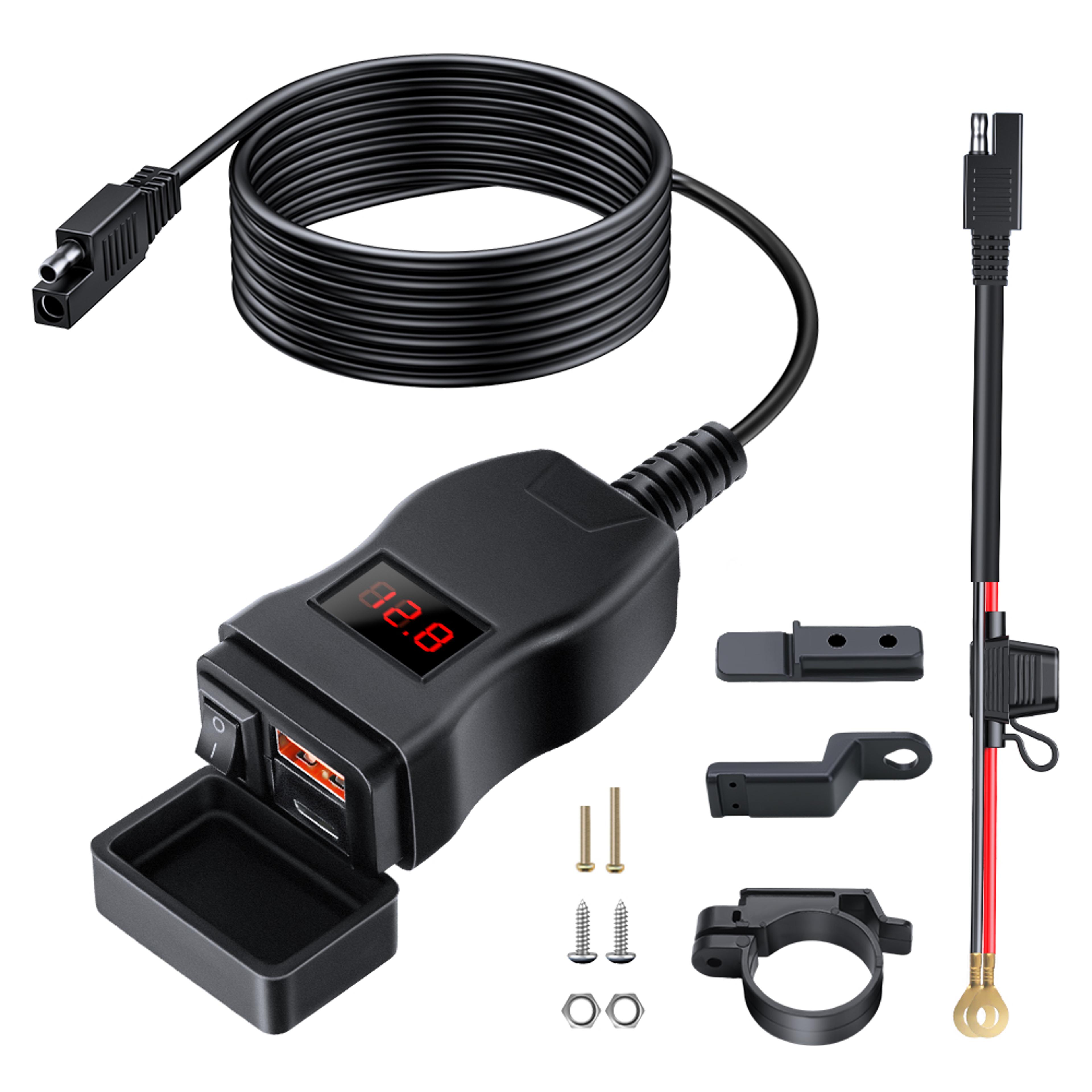 Waterproof Motorcycle USB Charger Anchtek 12V Quick Charge 30  PD Ports VehicleMounted Adapter 8