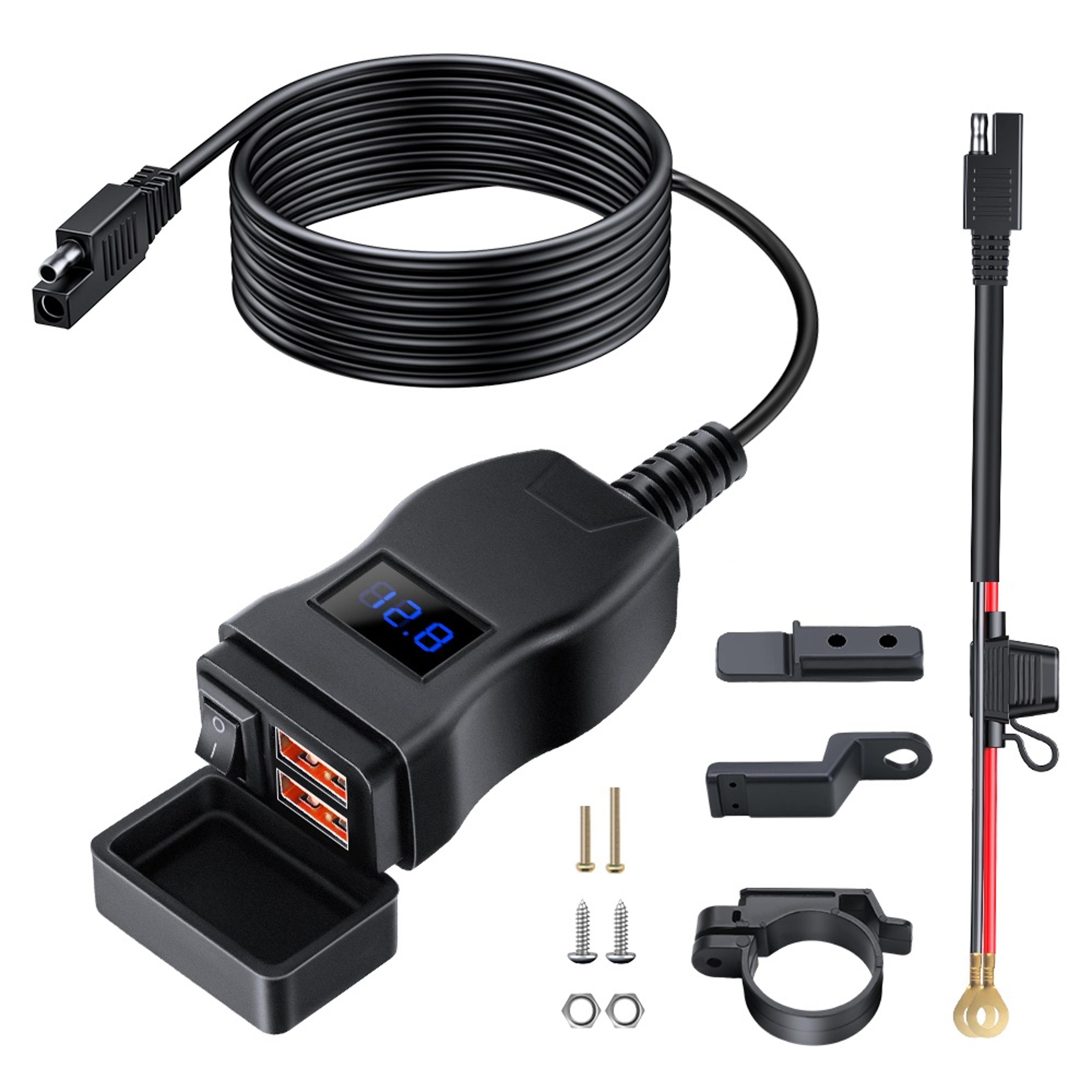 Waterproof Motorcycle USB Charger Anchtek 12V Quick Charge 30  PD Ports VehicleMounted Adapter 7