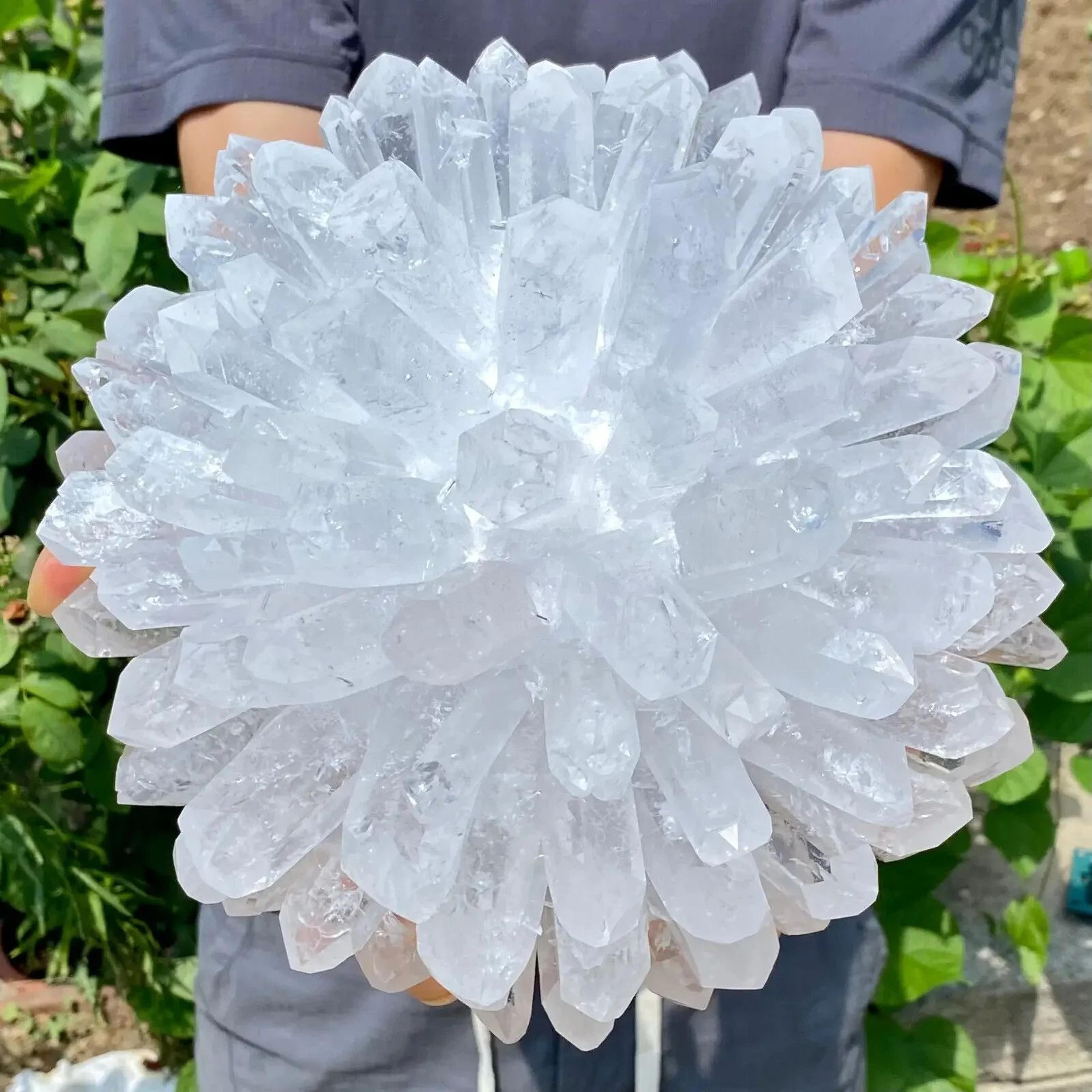 Natural White Crystal Cluster Single Point Mineral Specimen For Healing Energy 3