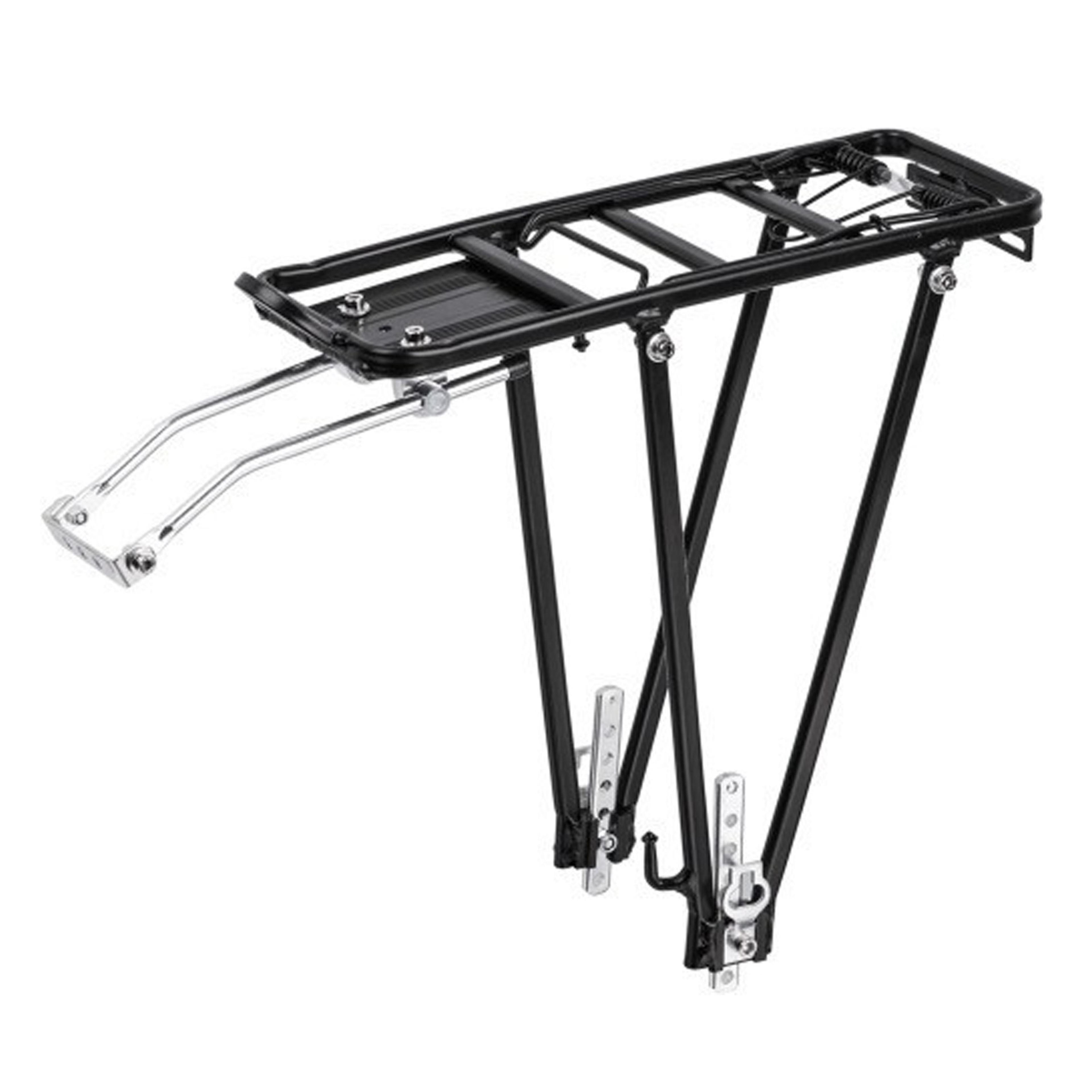 heavy-duty rear bike rack cargo rack, 154lb load aluminum alloy touring carrier for v brake & disc brake mtb/road bike