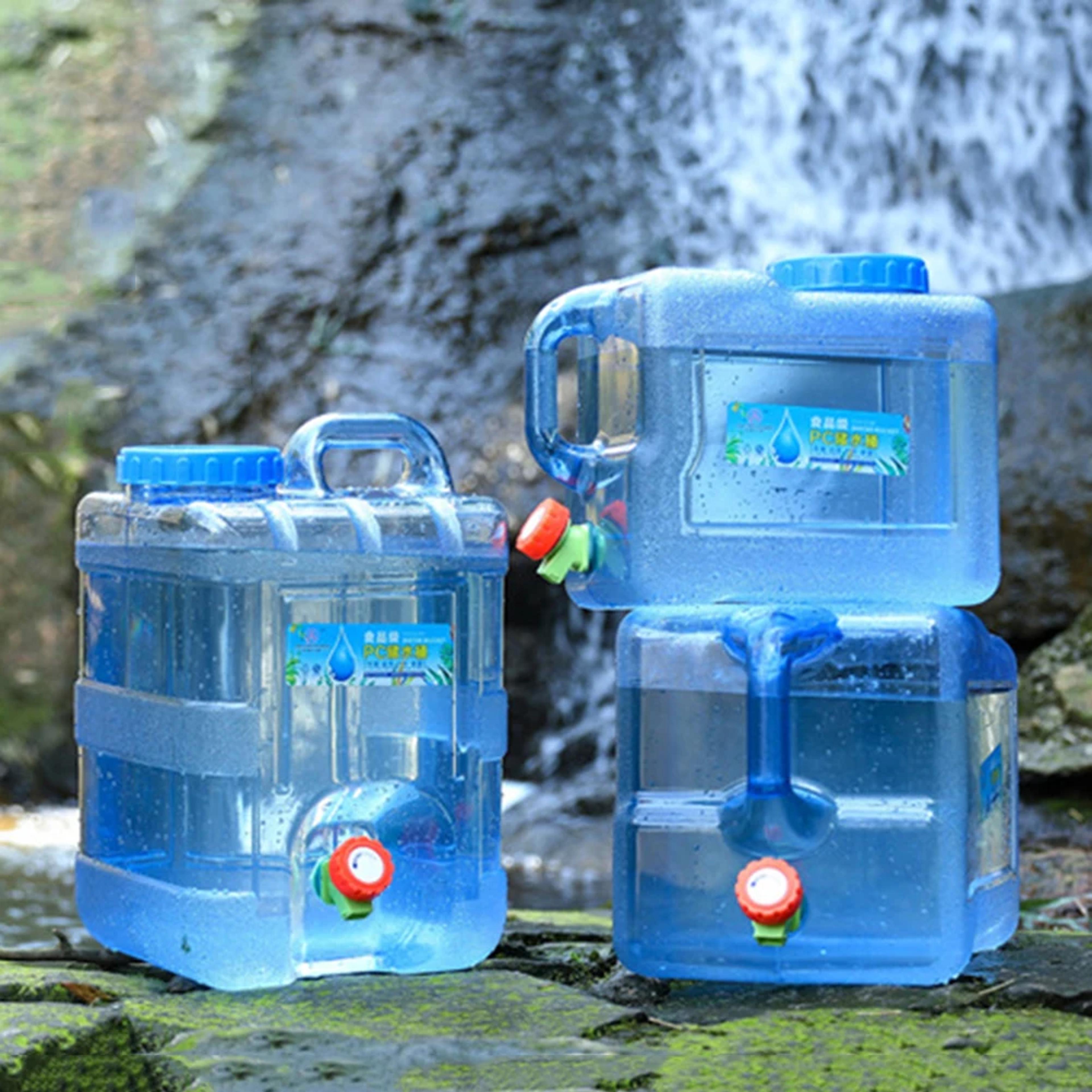 portable drinking water bucket pure water tank with faucet, outdoor water storage carrier for camping, hiking, picnic