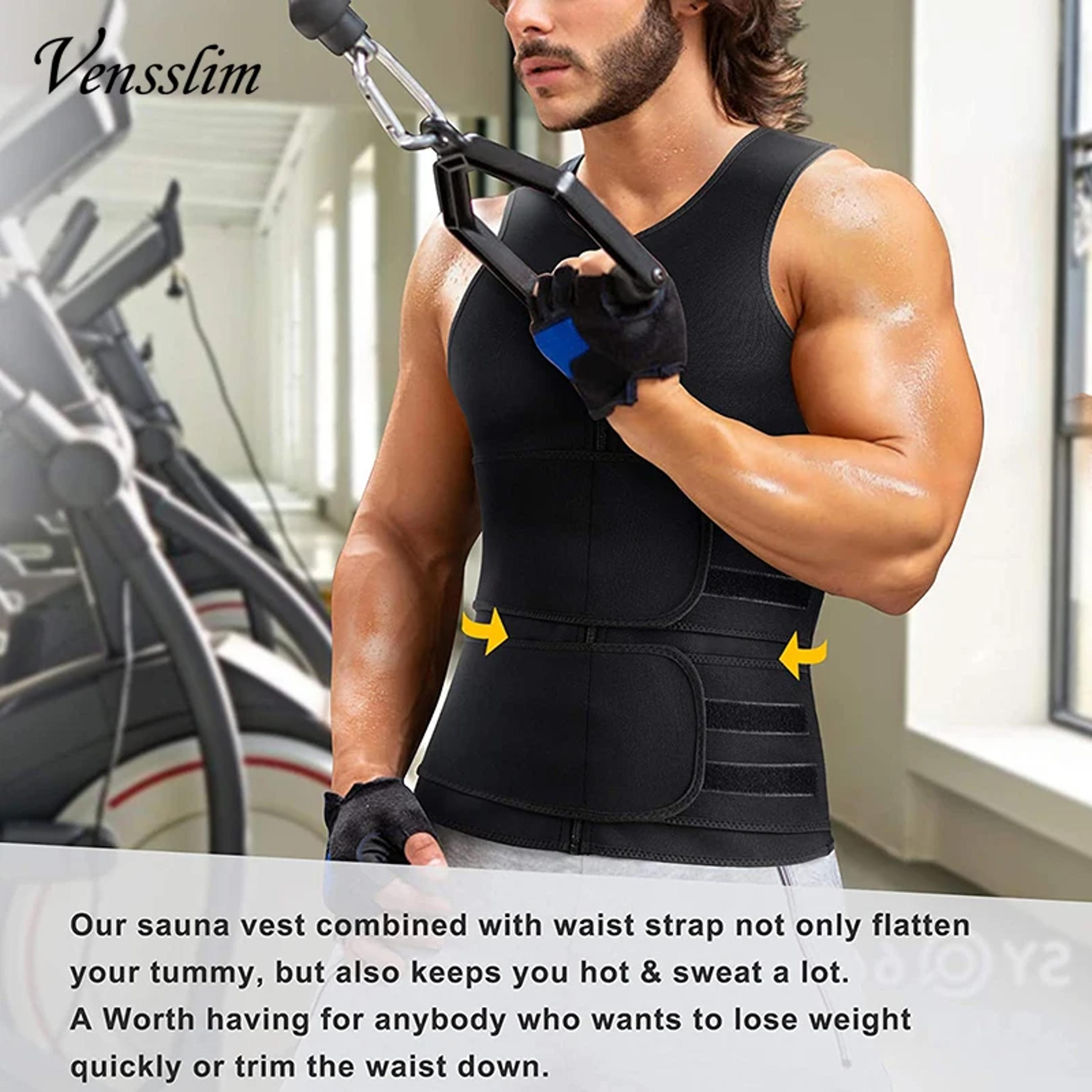 Vensslim Men Body Shaper Waist Trainer Vest Slimming Shirt Sauna Sweat Compression Undershirt Shape 4