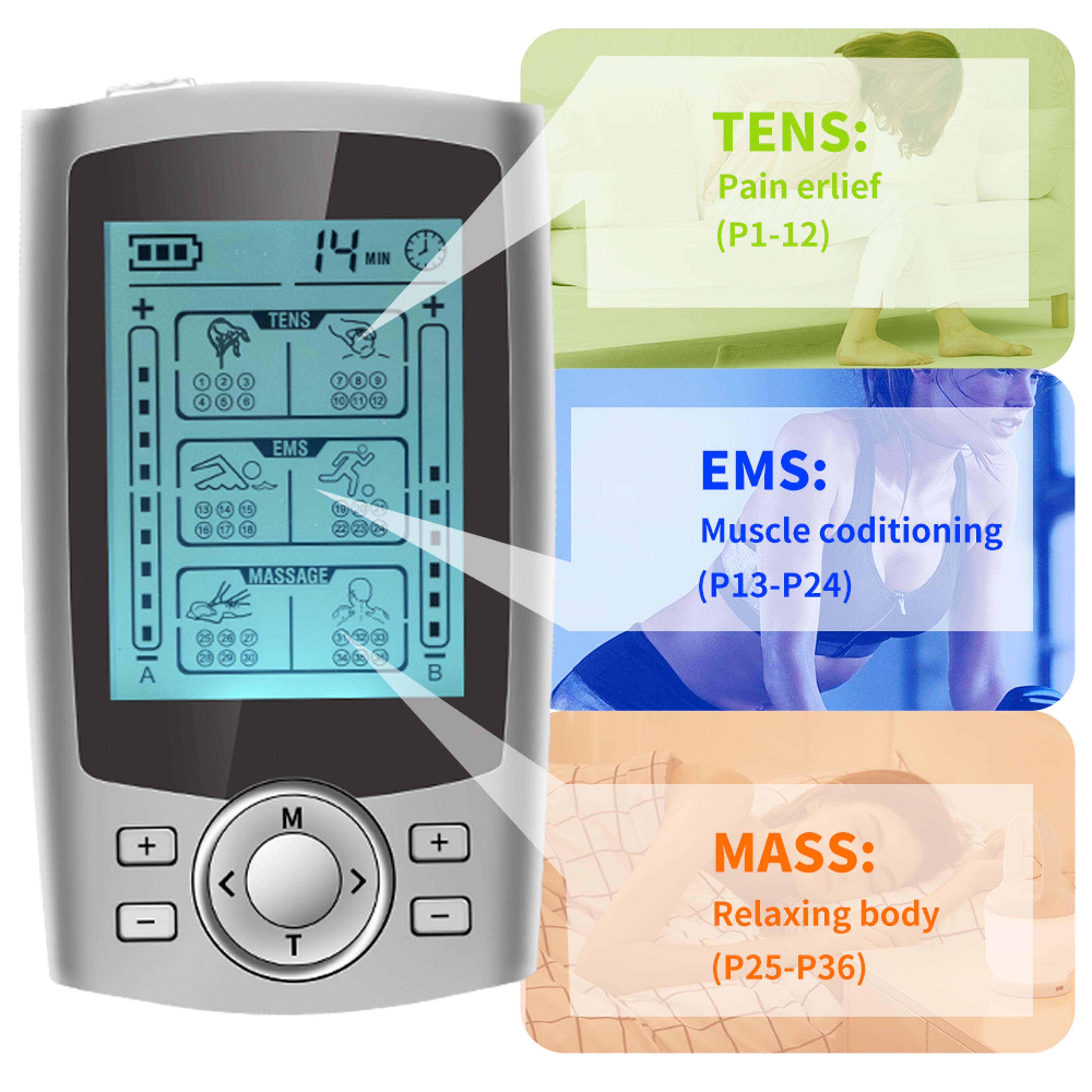 Tens Muscle Stimulator Electric EMS Acupuncture Body Massage Slimming Machine Electrostimulator Dig 1