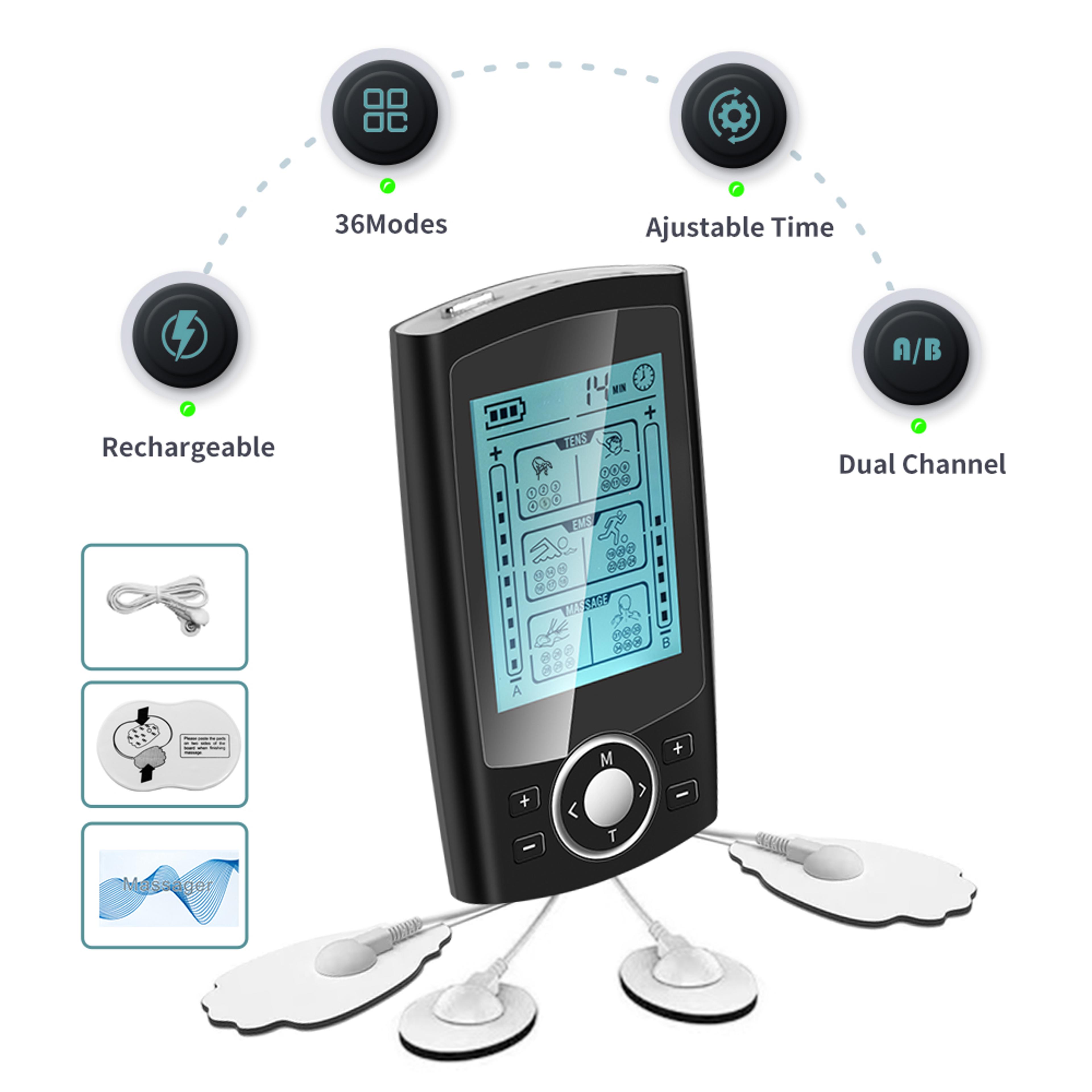 Tens Muscle Stimulator Electric EMS Acupuncture Body Massage Slimming Machine Electrostimulator Dig 4