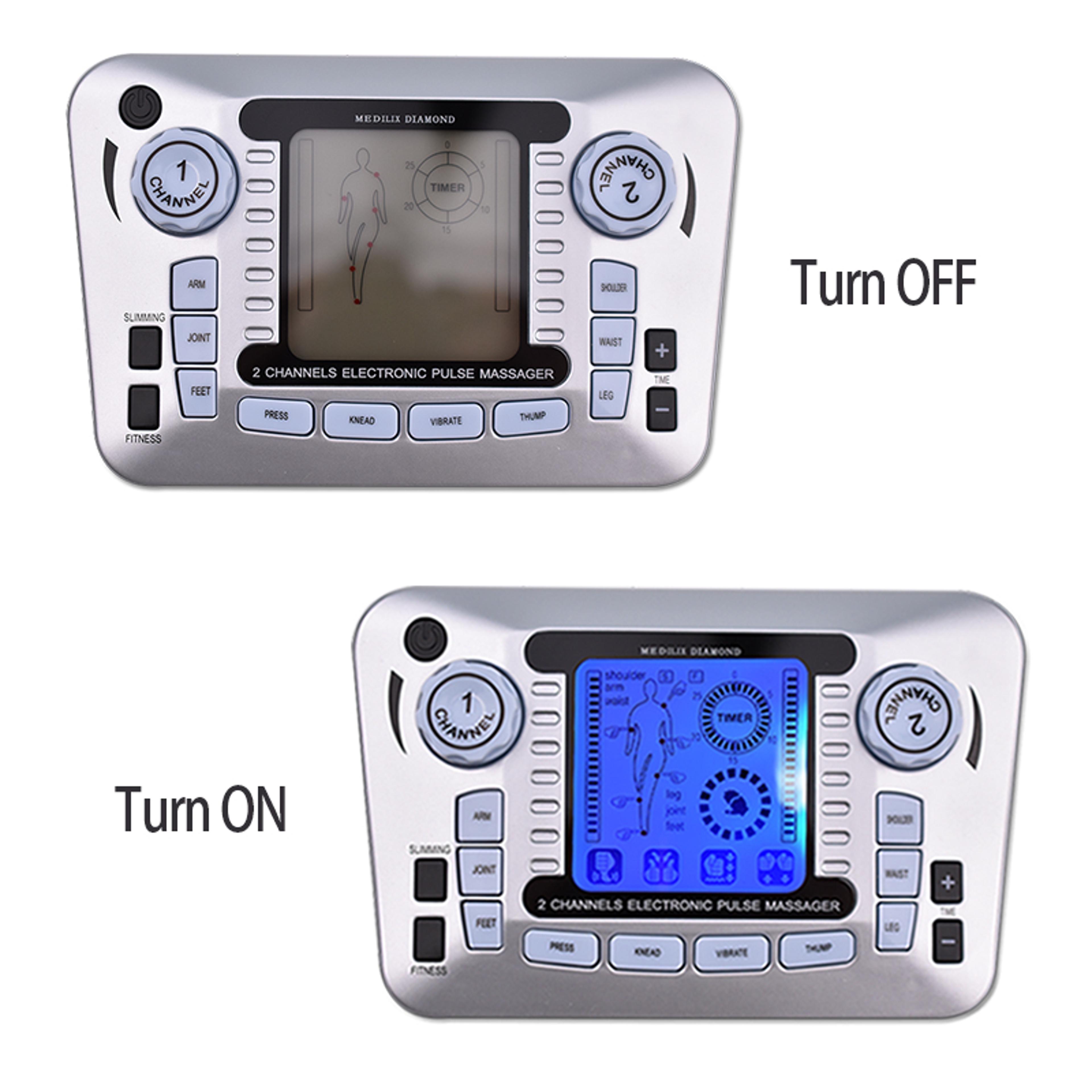 TENS EMS Electric Pulse Massager Muscle Stimulator Modes Digital Therapy Pain Relief Machine Massag