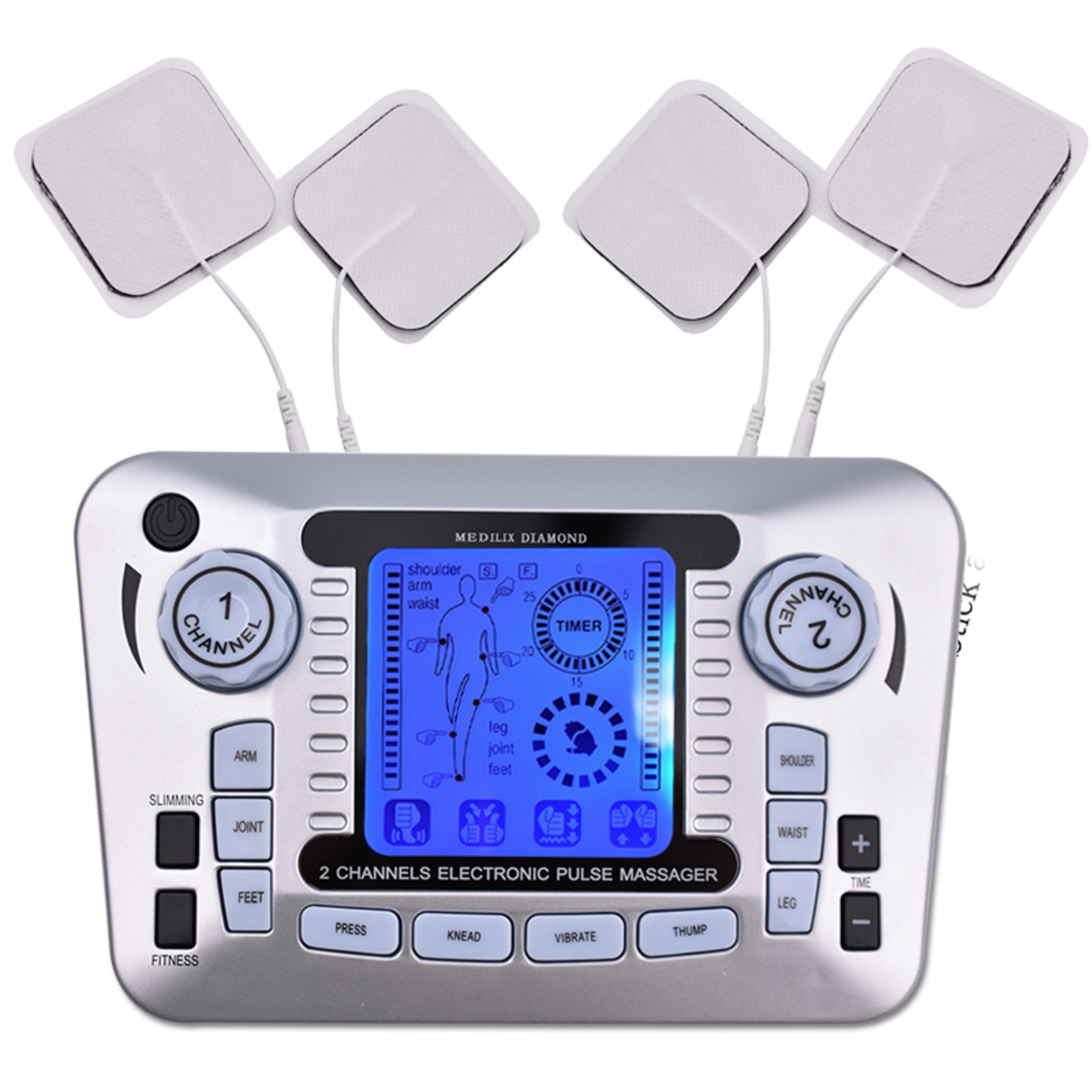 tens ems electric pulse massager muscle stimulator, modes digital therapy pain relief machine massager for health cares