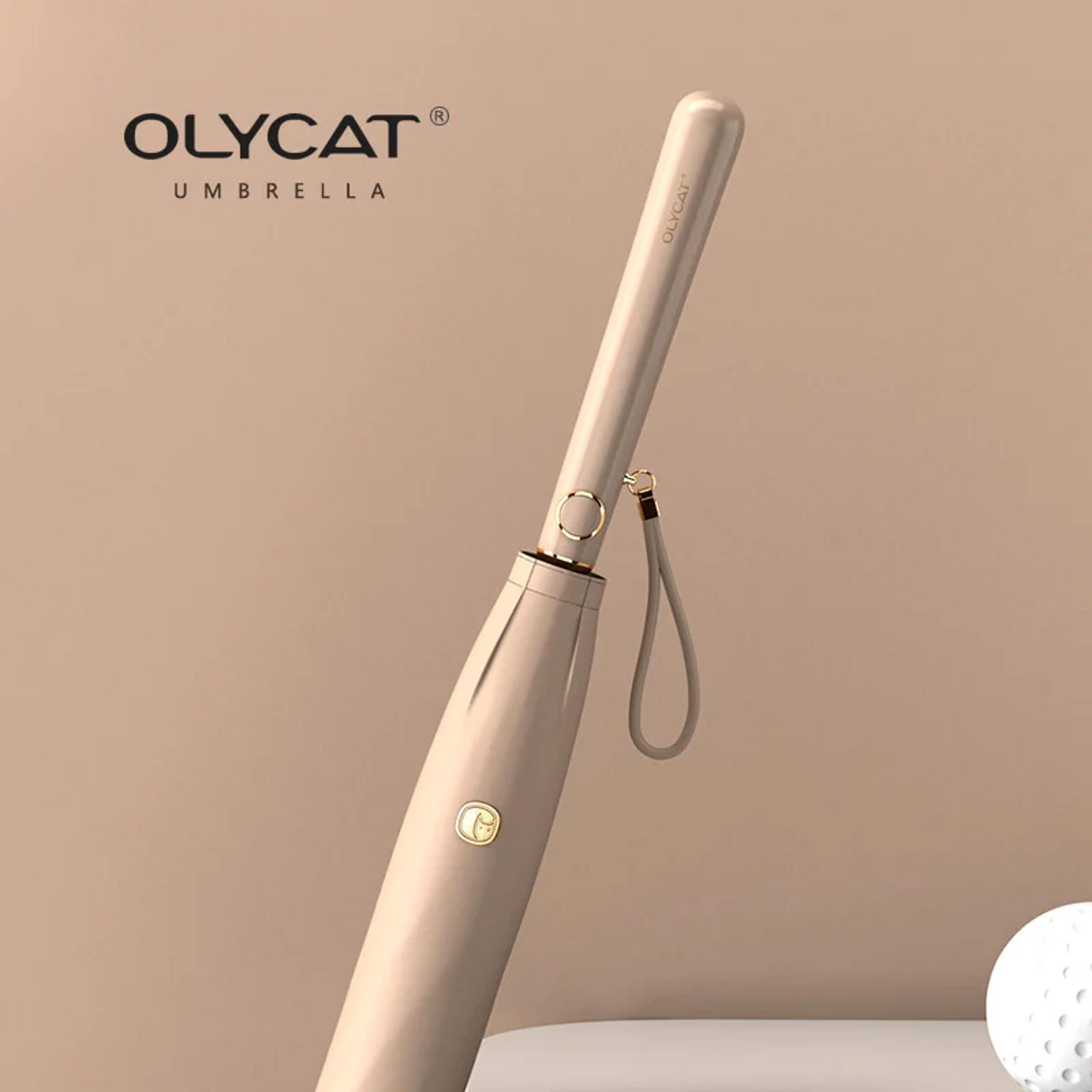 premium olycat korean style women umbrella rain and sun protection, long handle windproof 8k travel golf umbrella