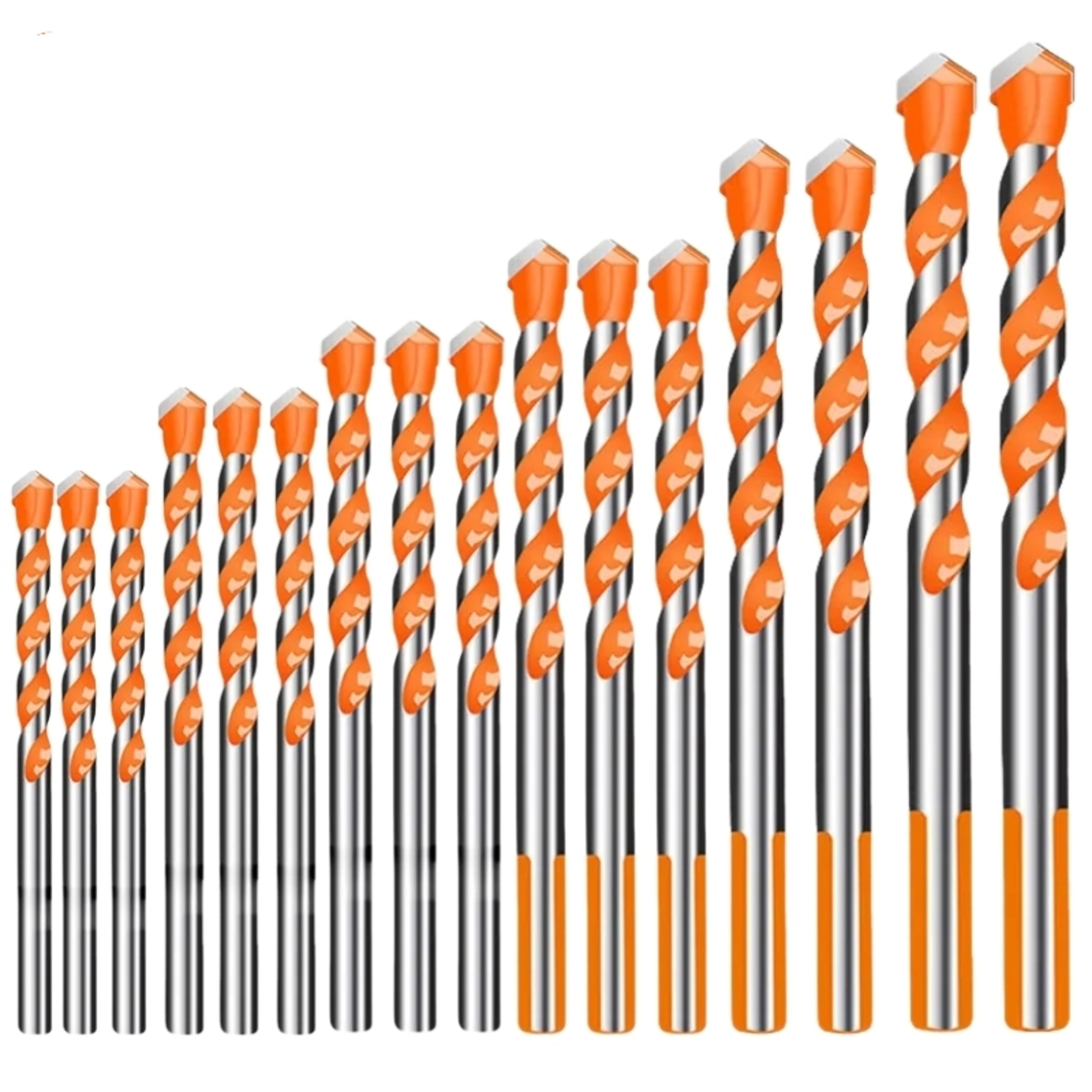 Professional 16PCS Tungsten Carbide Masonry Drill Bit Set Heavy Duty Drill Bits For Metal Steel Til 4