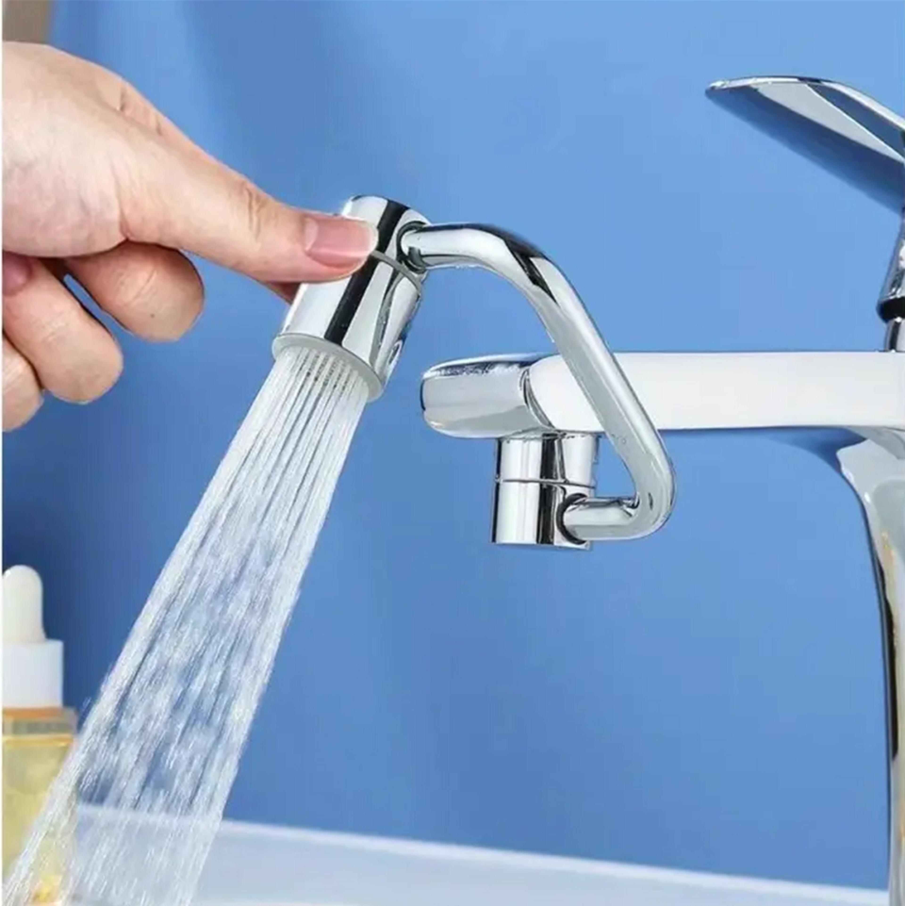 swivel kitchen faucet extender stainless steel, universal splashproof dual mode sink attachment with adapter