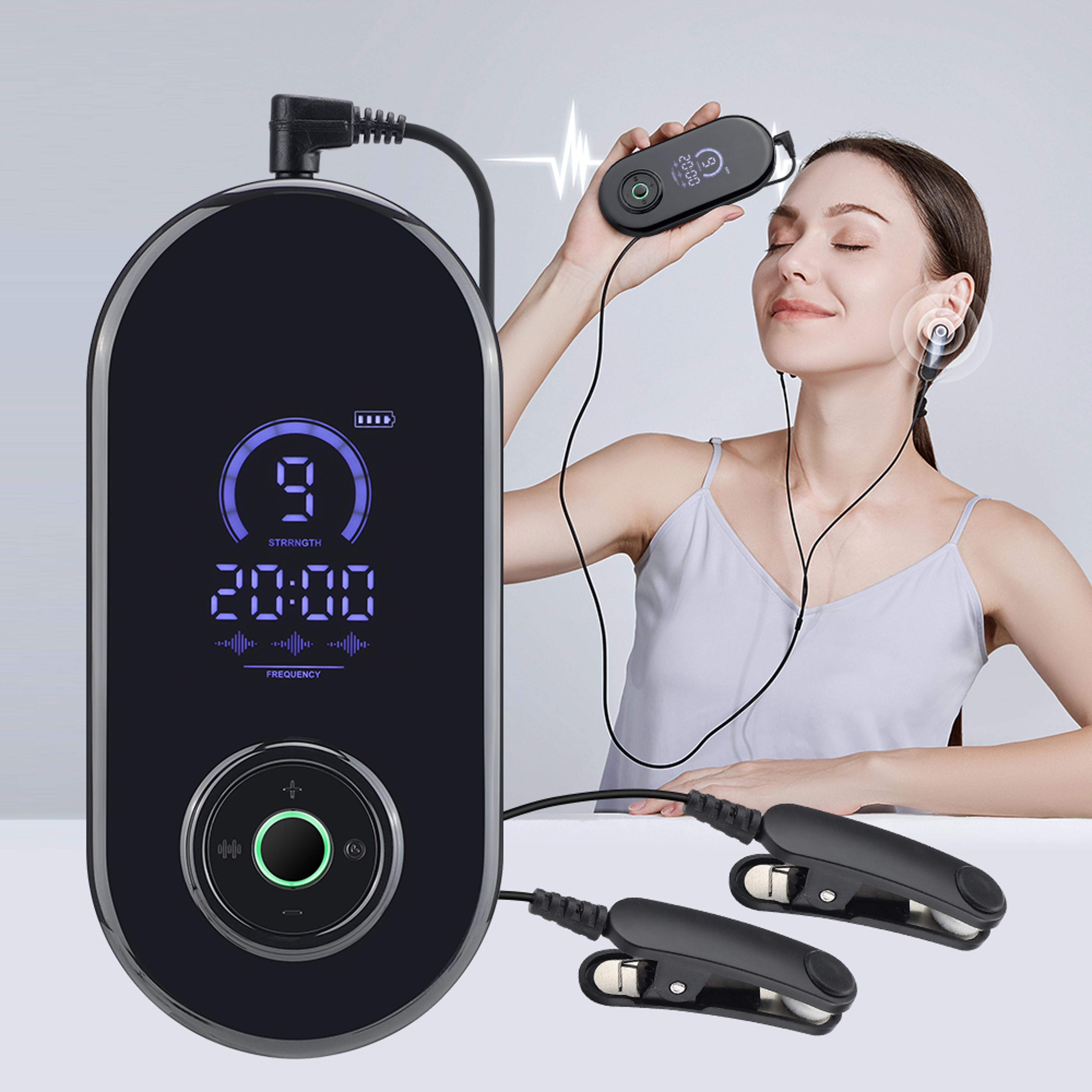 fast sleep aid ear clip ces electrotherapy device for insomnia relief, anxiety & migraine treatment, improve sleeping