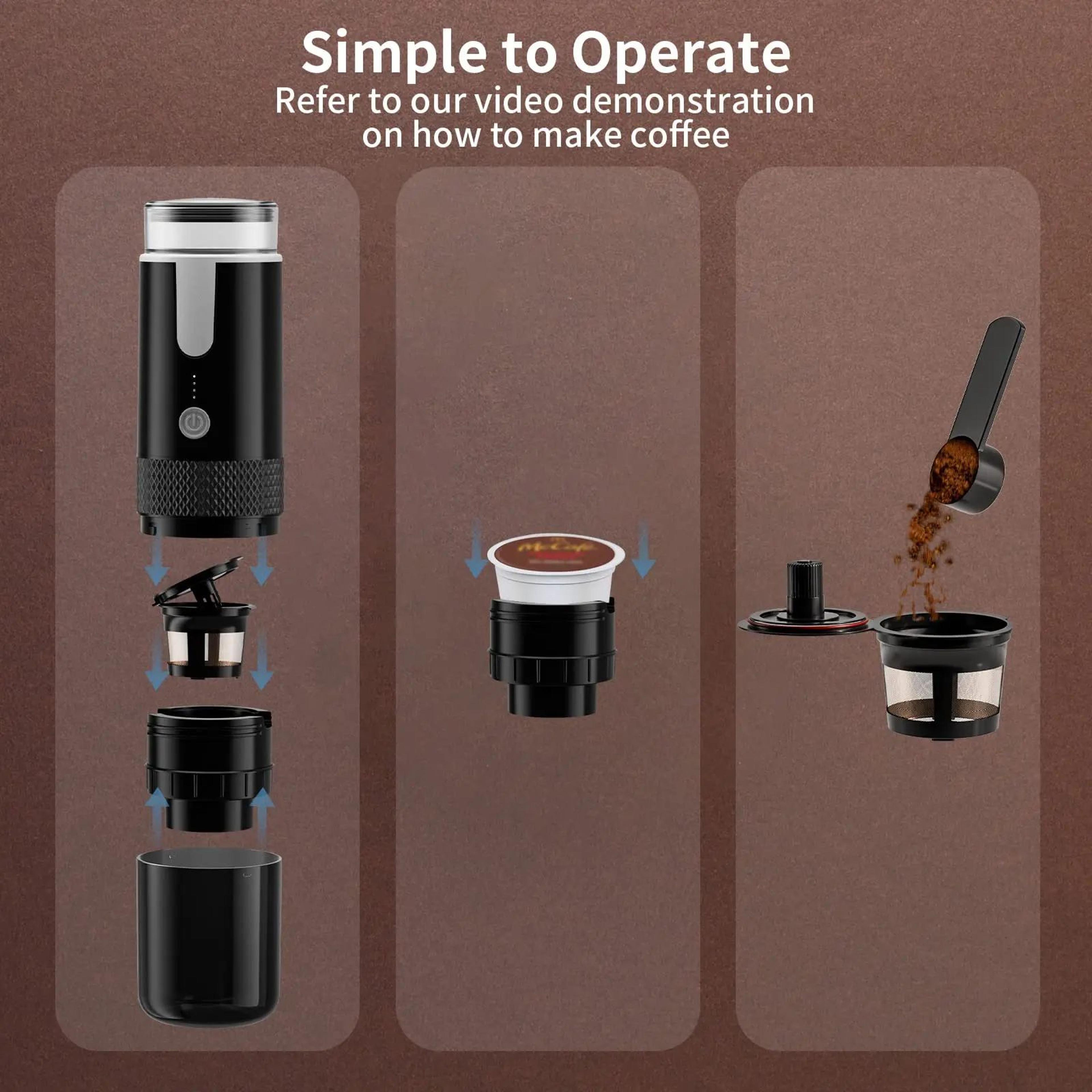 Portable Coffee Machine Electric Capsule  Ground Coffee Brewer Compact Coffee Maker Fits Capsule  P 2