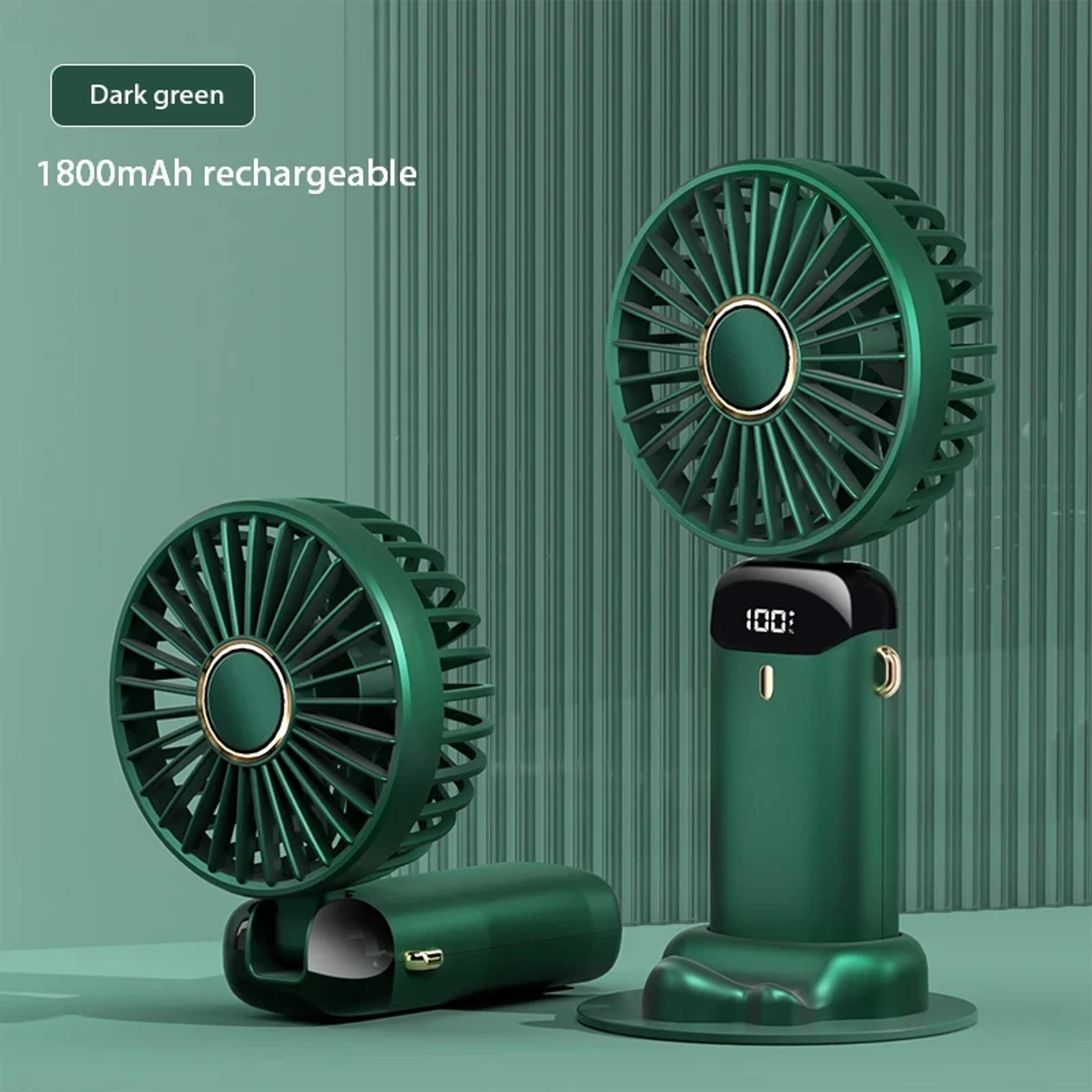 Foldable Portable Handheld Mini Fan Speed Neck Hanging USB Rechargeable Fan With Display Screen  Ph 9
