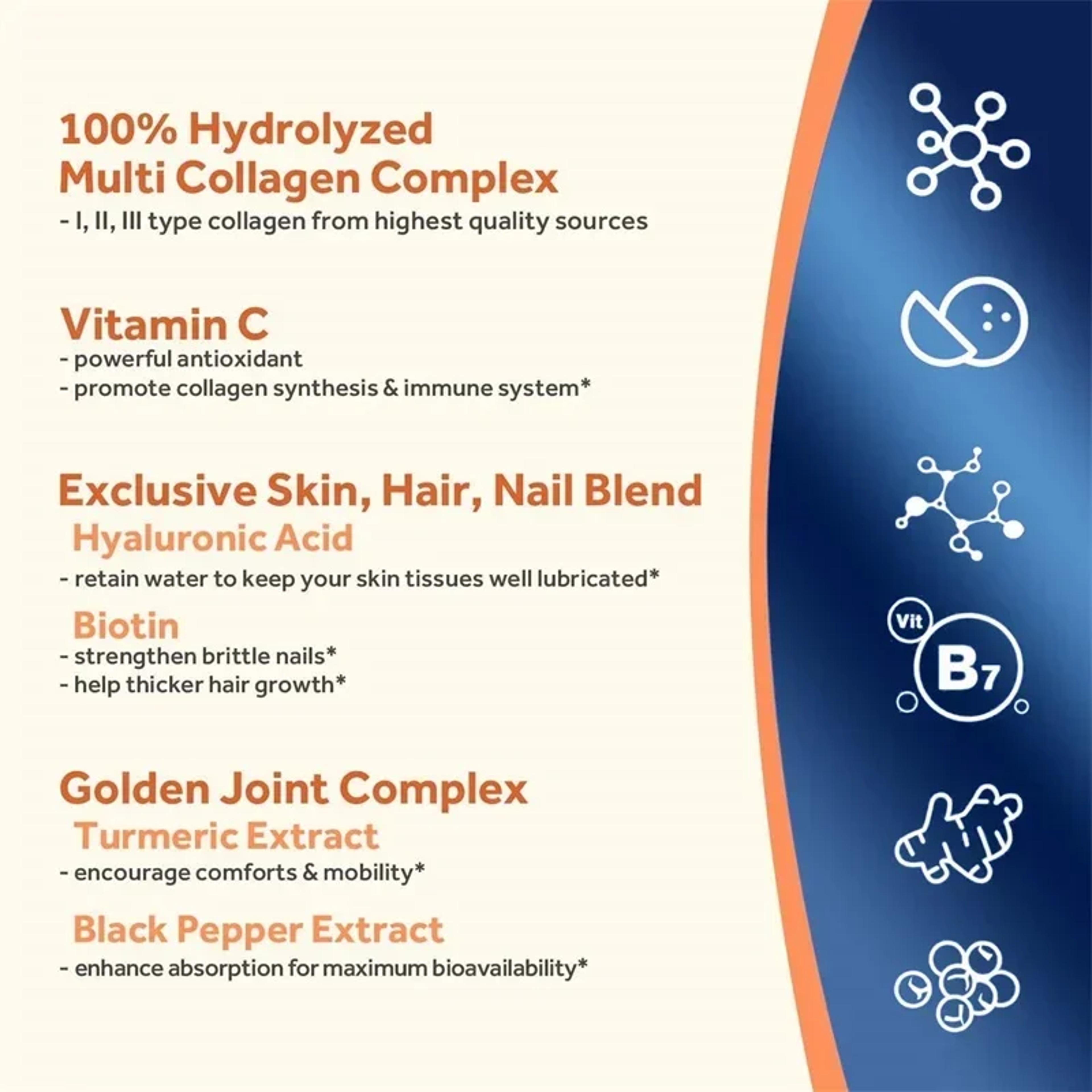 Multi Collagen Peptides Capsules With Biotin  Hyaluronic Acid Supports Skin Hydration Hair Growth J 4