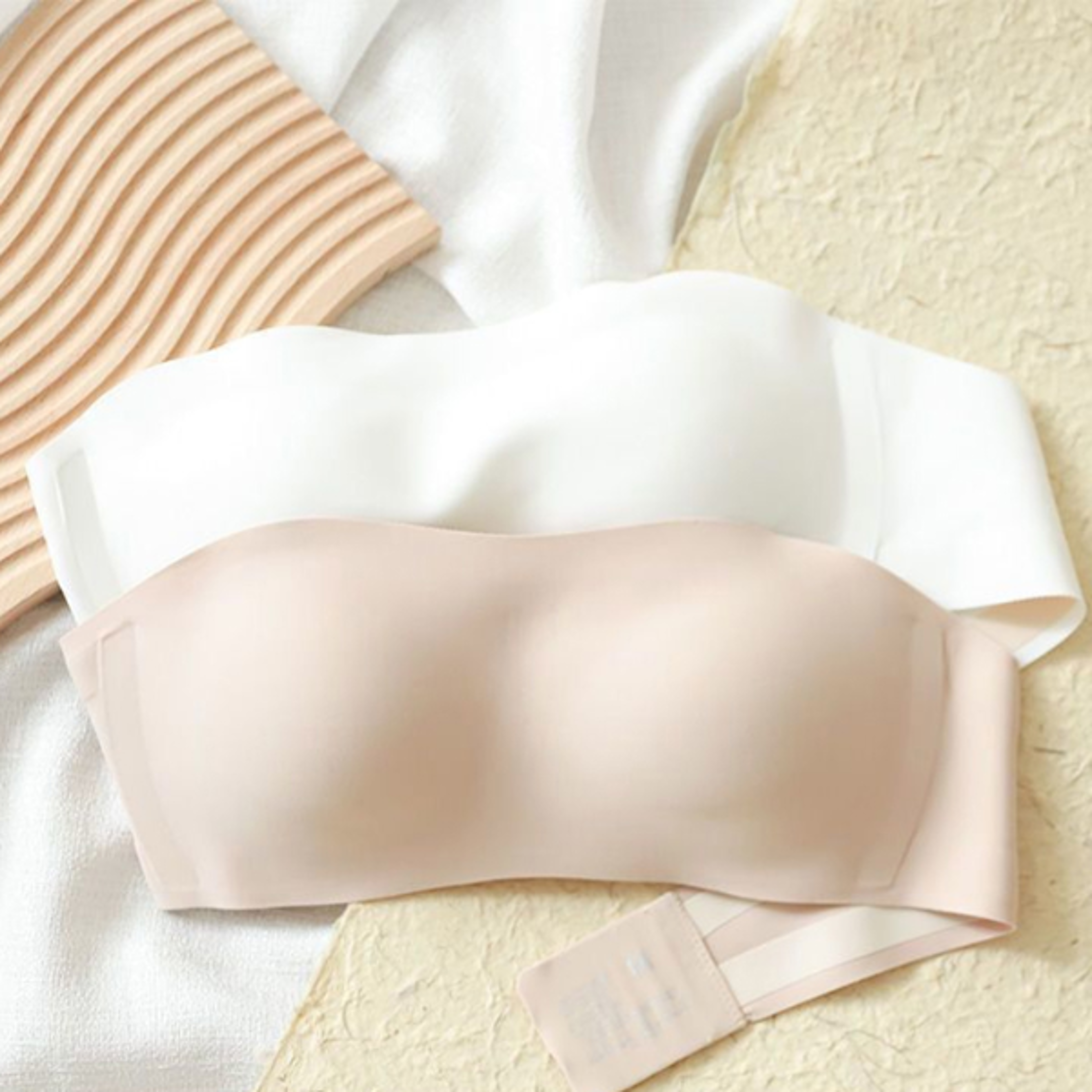Detachable Shoulder Strap AntiSlip Strapless Bra For Women Cinched Wraparound PushUp Underwear 2