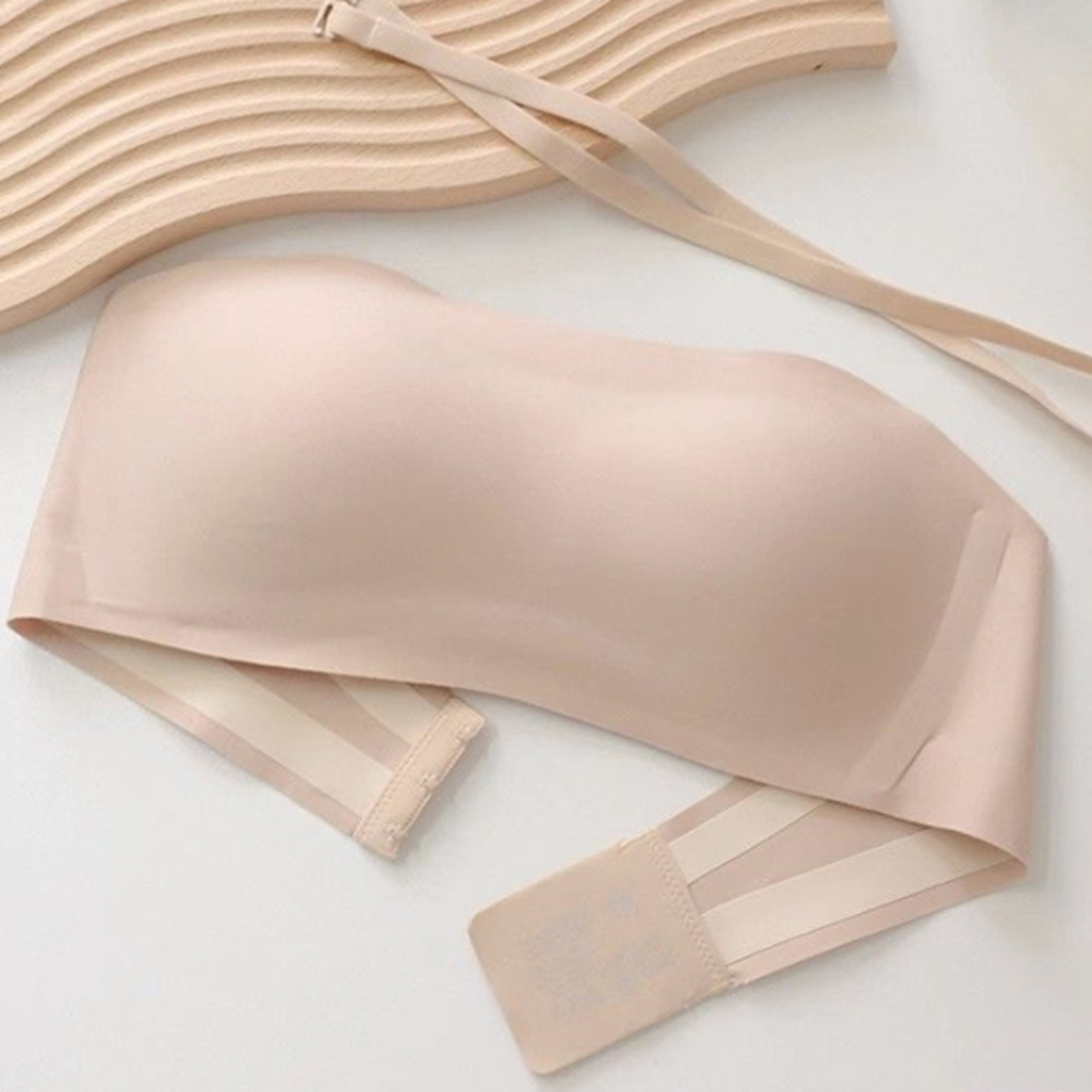 Detachable Shoulder Strap AntiSlip Strapless Bra For Women Cinched Wraparound PushUp Underwear 4