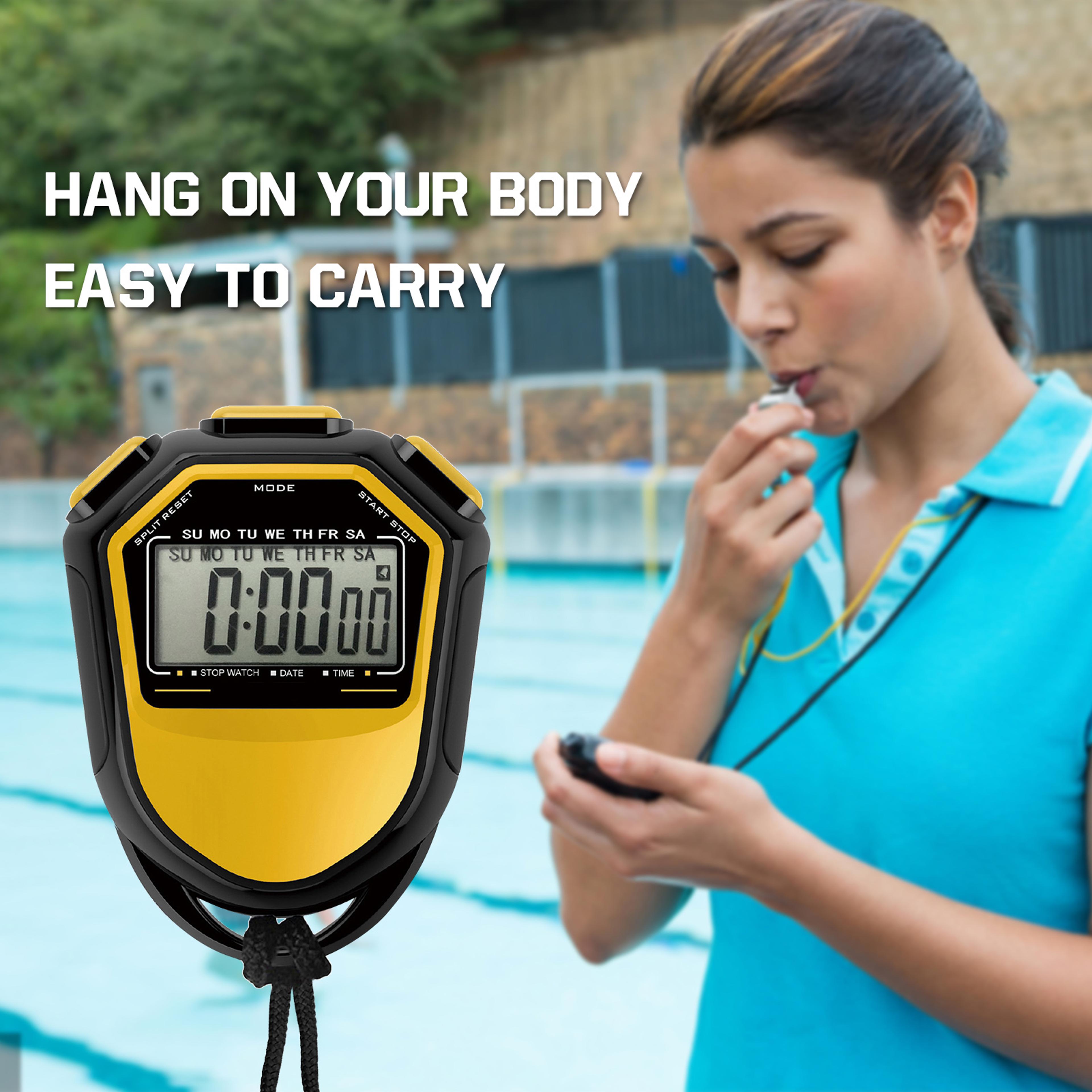 HighVisibility LCD Digital Stopwatch Waterproof Handheld Chronograph For Coaching Sports Training   2