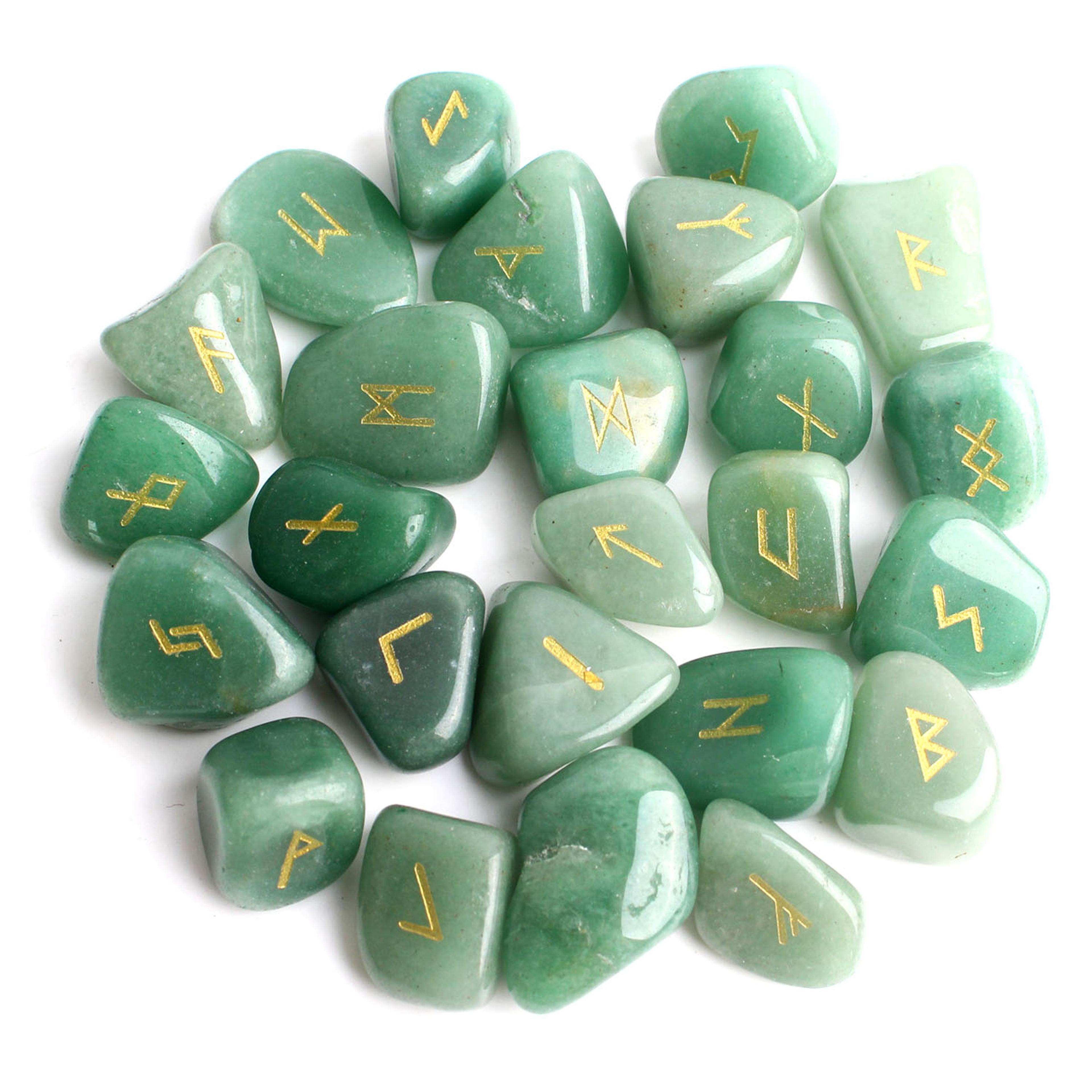 Natural Crystal Rune Stones Set Quartz Agate Crystal Stones For Reiki Healing Witchcraft Spiritual  4