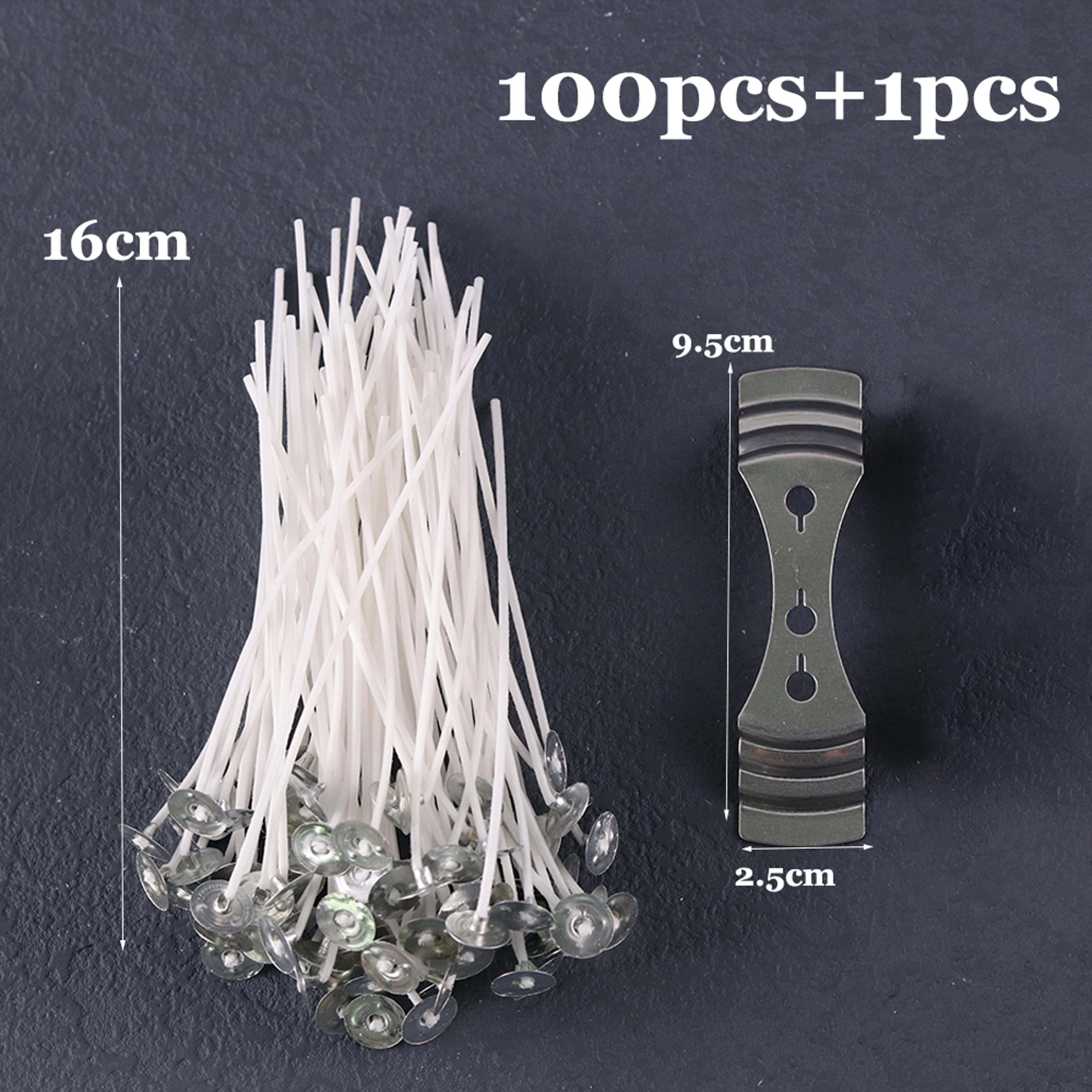 PreWaxed Cotton Core Candle Wicks Smokeless Candle Wicks With Metal Sustainer Tabs DIY Handmade Can 6