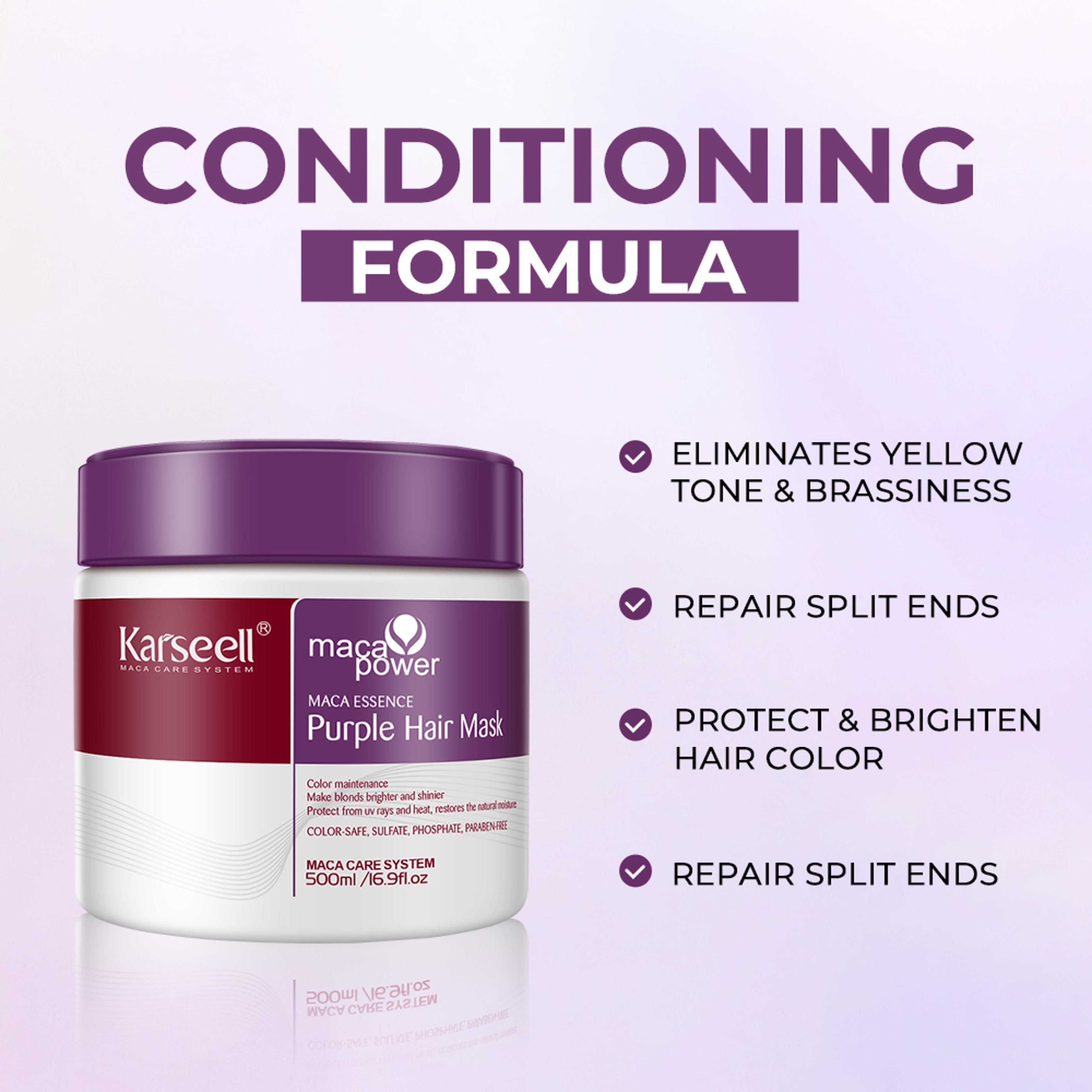 Karseell Purple Hair Mask Professional AntiBrass Hair Toner For Blonde Silver Gray  Highlighted Hai