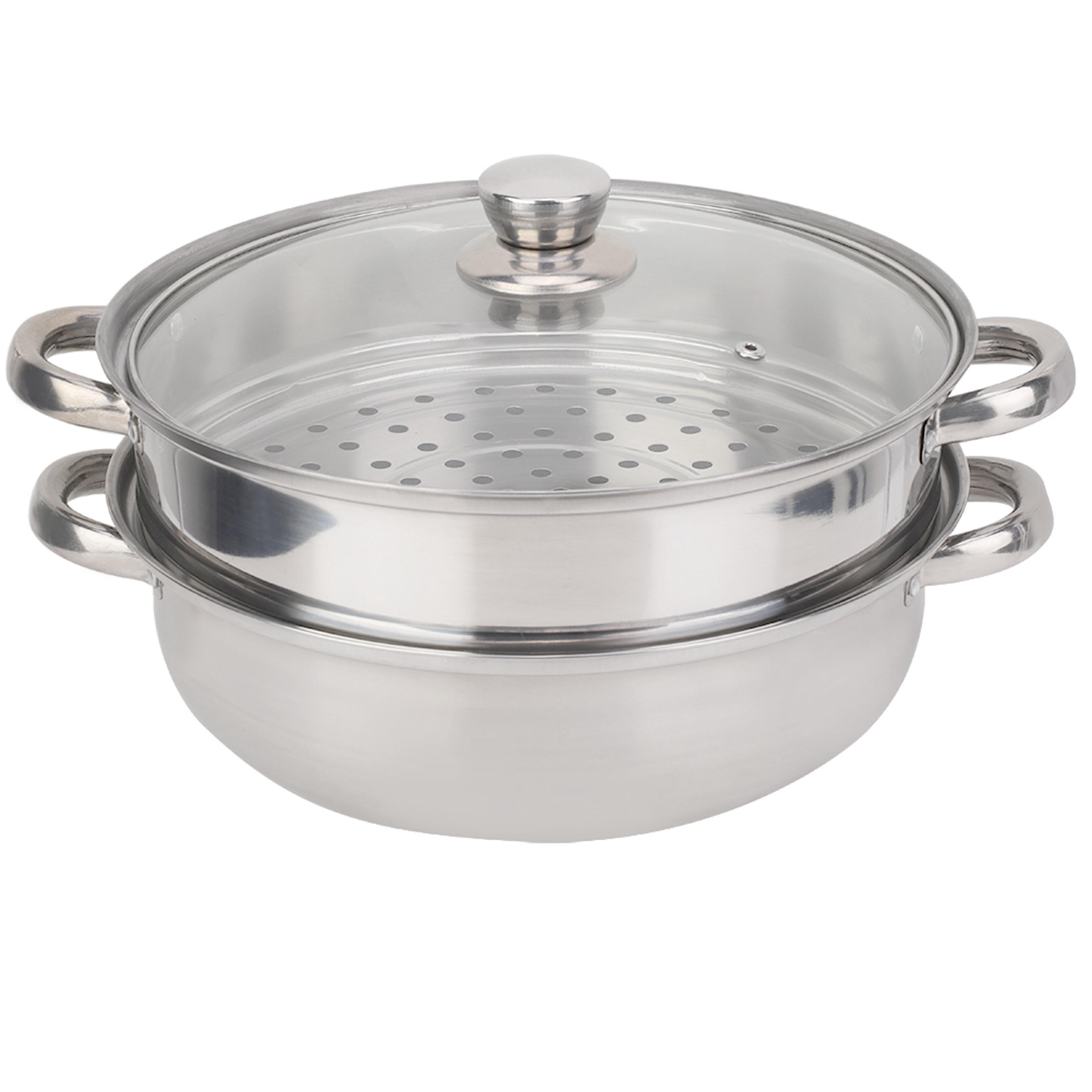 Stainless Steel Cookware Steamer Pot Cooker Double Boiler Soup Steaming Pot Durable Kitchenware Kit 6