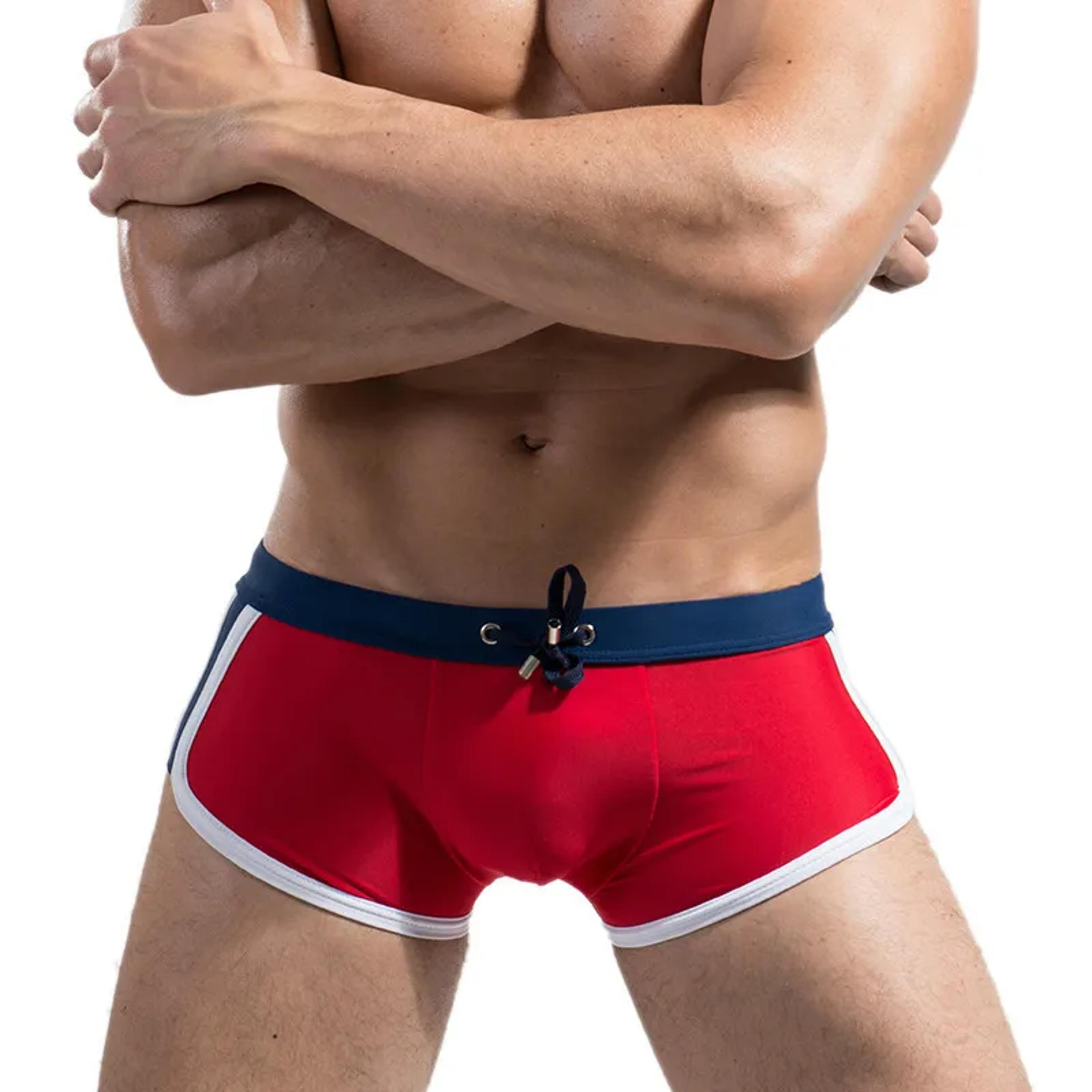 Breathable Fabric Double Insured Swimsuit Pants Pleated Elastic Waist Trunks For Men And Women 3