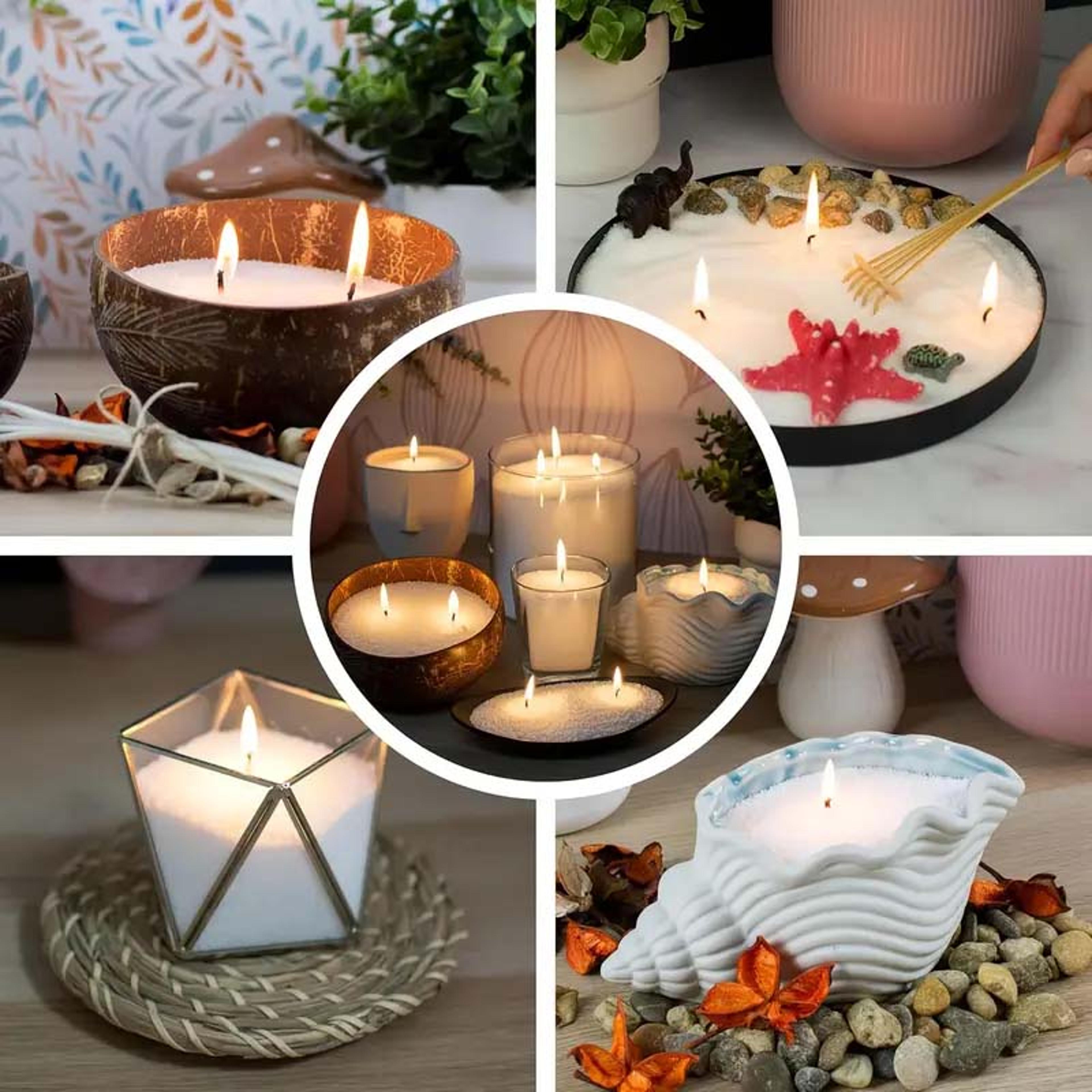 DIY Candle Making Kit Pearl Candle Wax With Wicks Set Refillable Pearled Sand For Pillar Candles We 3