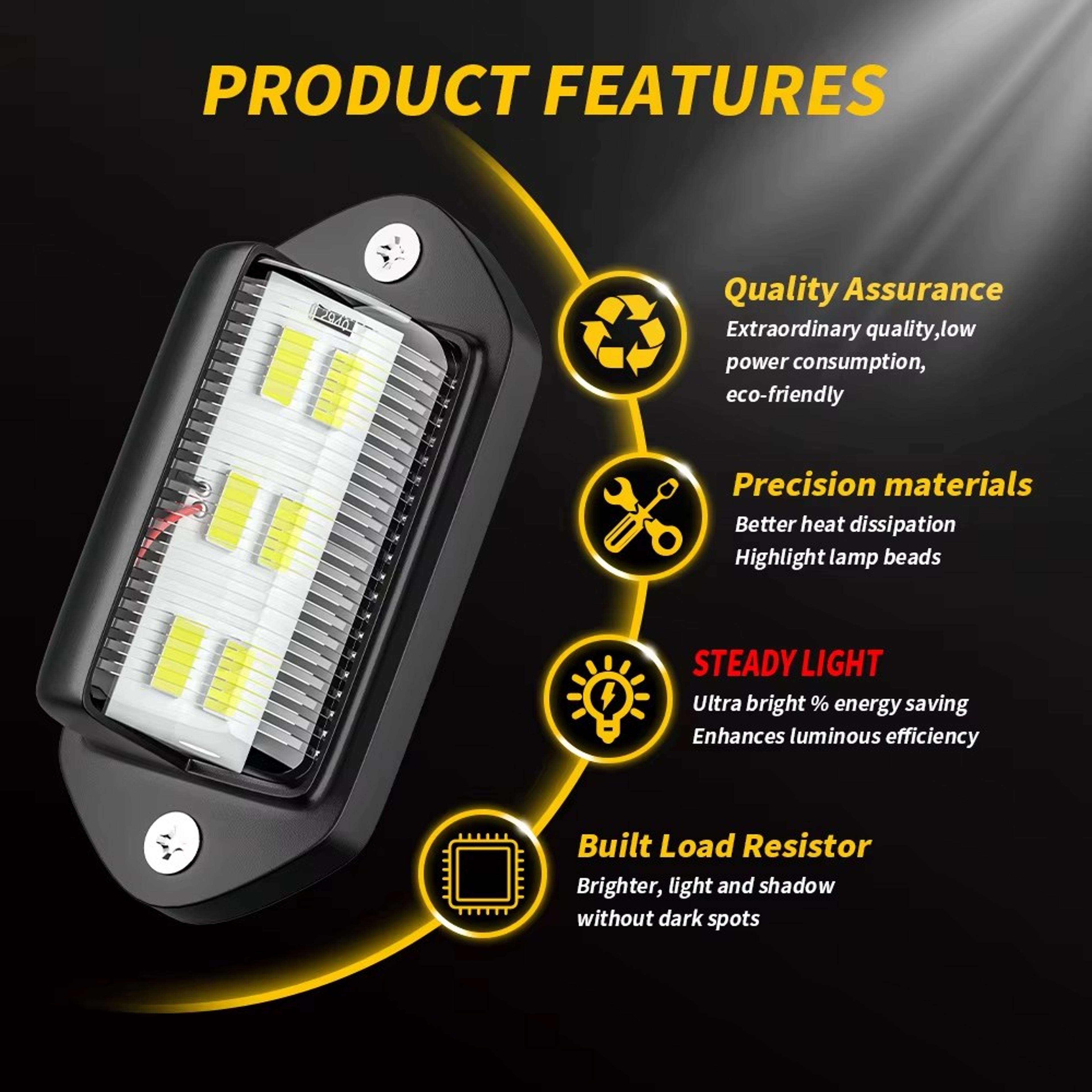 LED License Plate Light White Bulbs For SUV Truck Trailer Van Tag Step Lamp 4