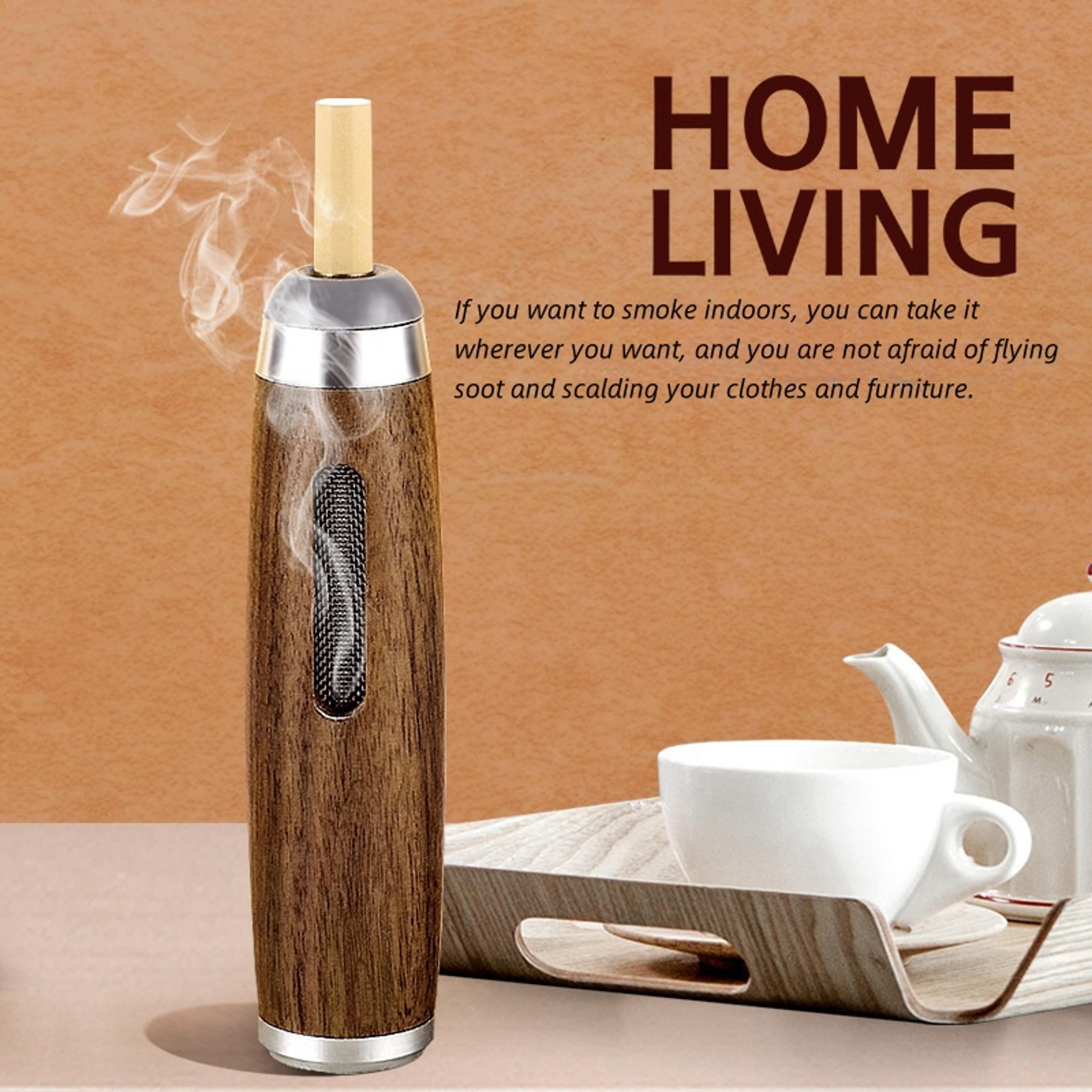 Portable Car Ashtray Dust Free Smoking Filter Mini Walnut Wooden Mobile Ashtray For Cigar And Cigar 1