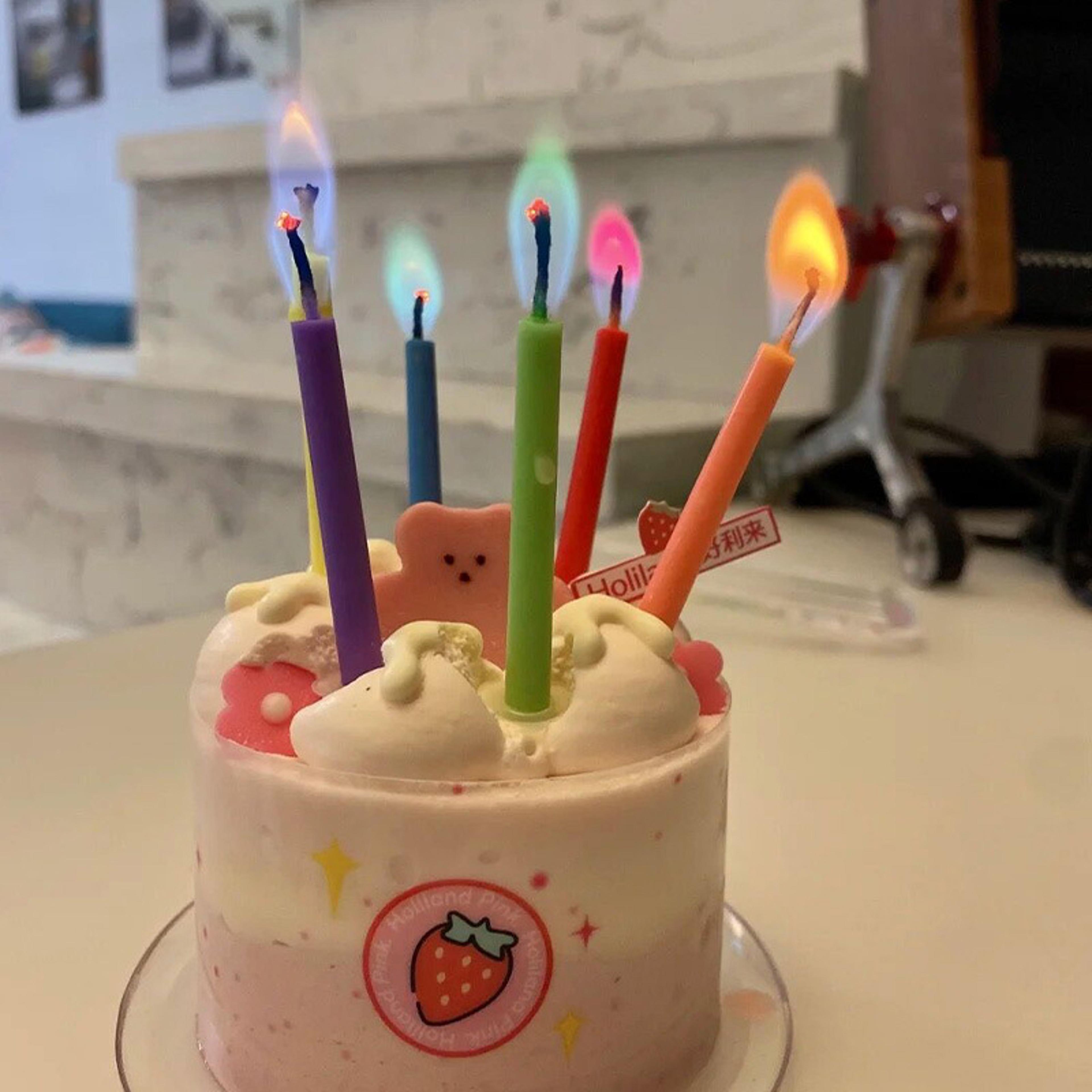 creative colorful flame candles, birthday candles, party festival atmosphere props