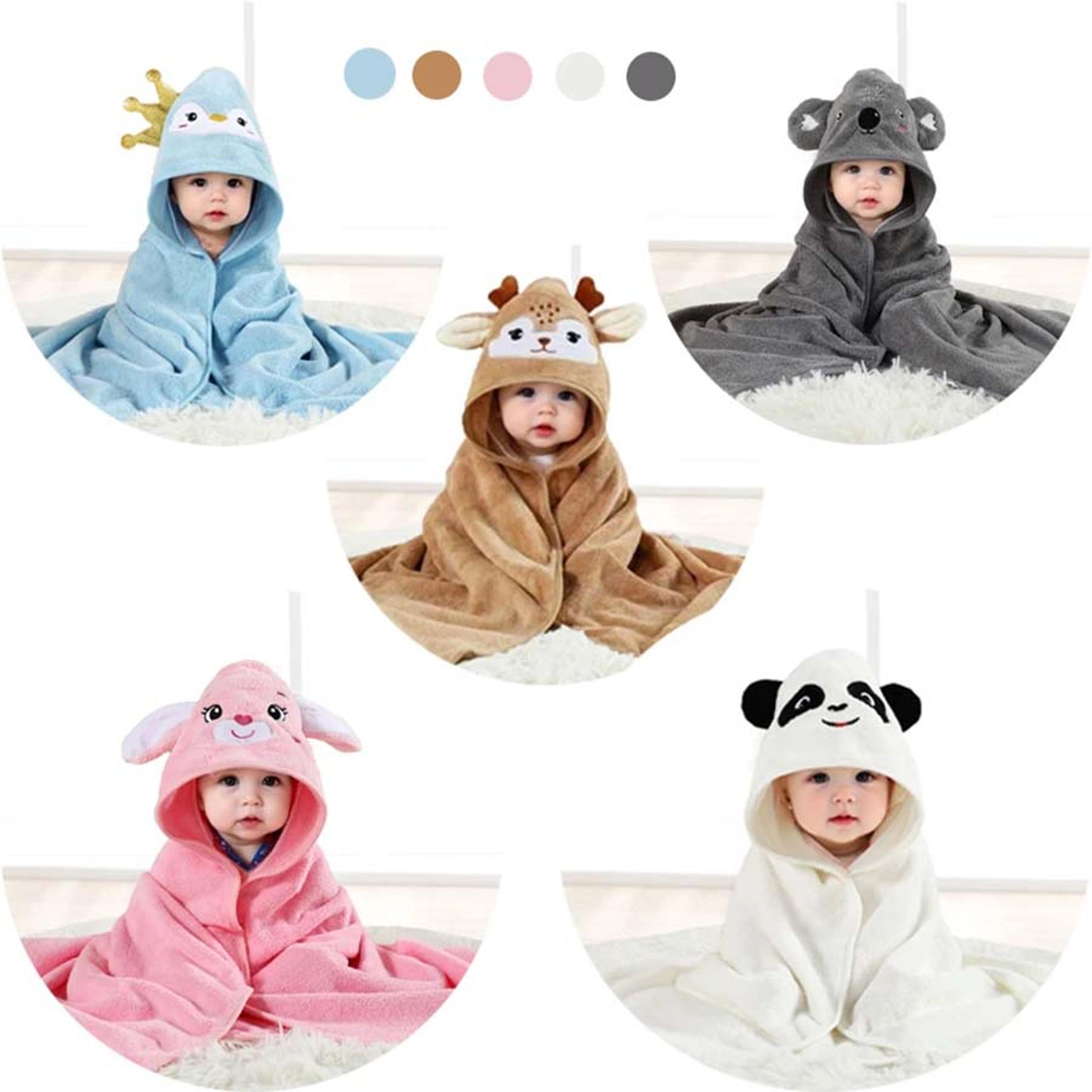 cartoon baby bath towel, hooded baby bathrobe for newborns, swaddling blanket for boys and girls, soft polyester fiber