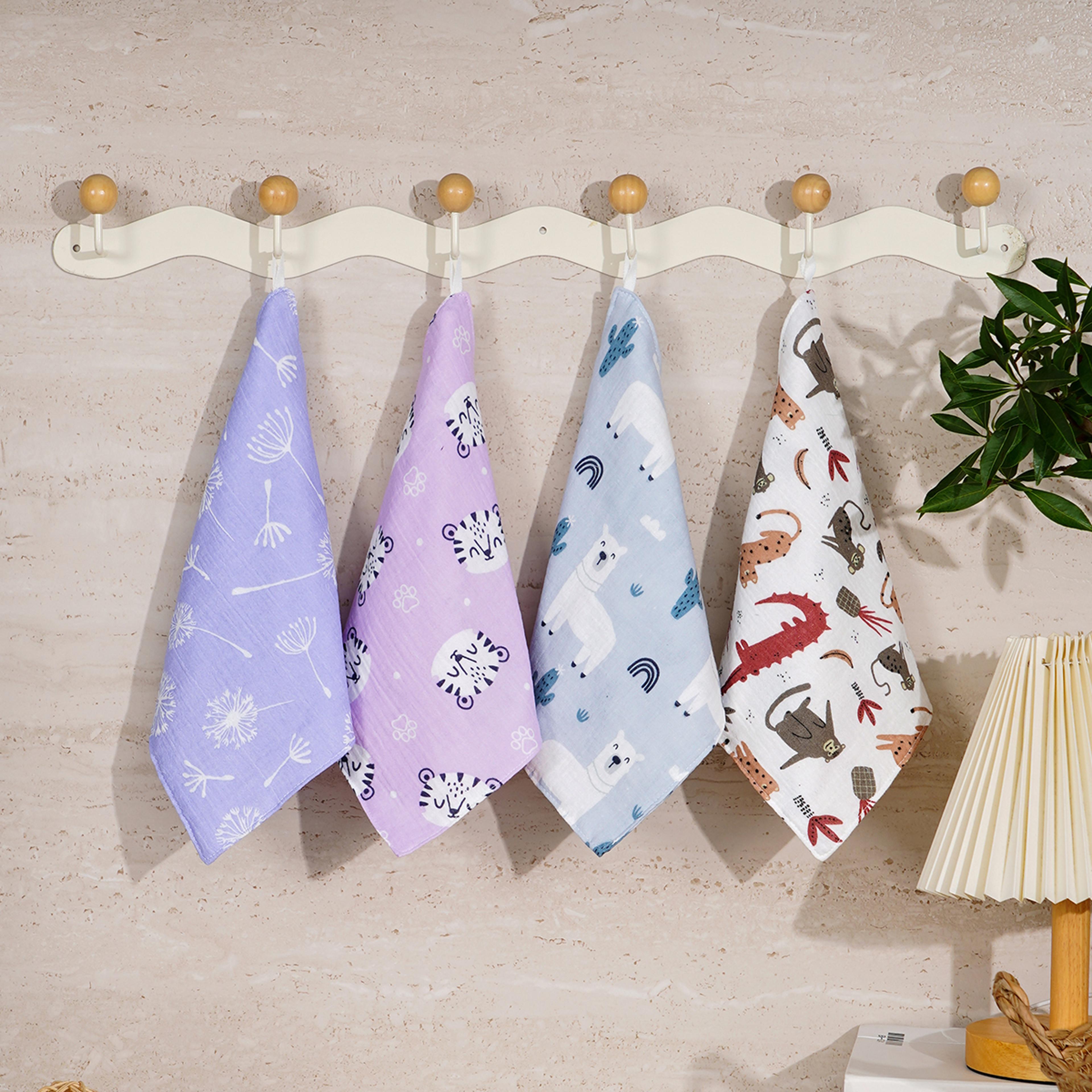 Happyflute Cotton Muslin Baby Washcloths 4Piece Set Soft Gauze Face Towels For Newborns Gentle Clea 9