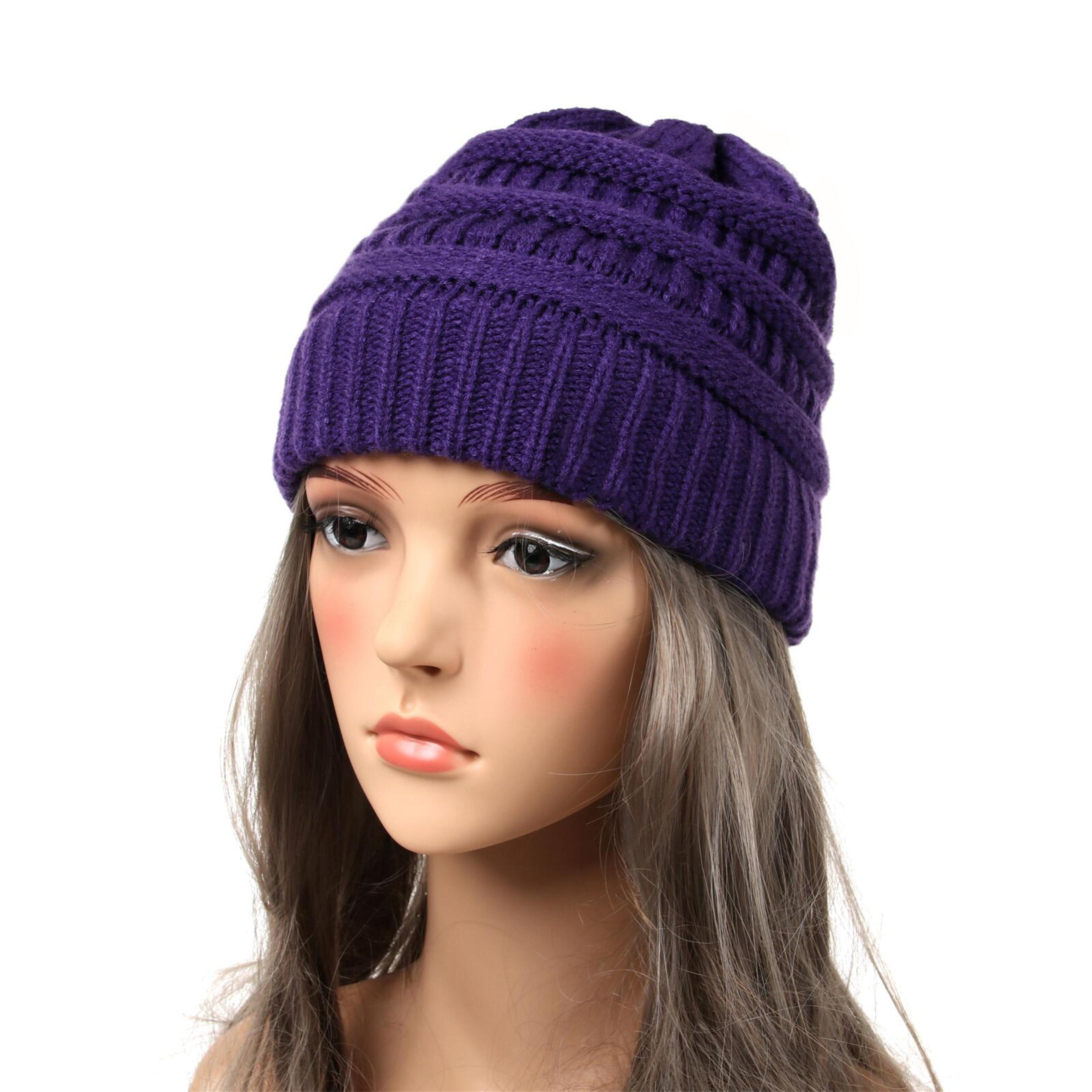 Trendy Chunky Knitted Beanie Hat For Women Soft Warm Cable Knit Winter Cap Perfect Fashion Gift 10