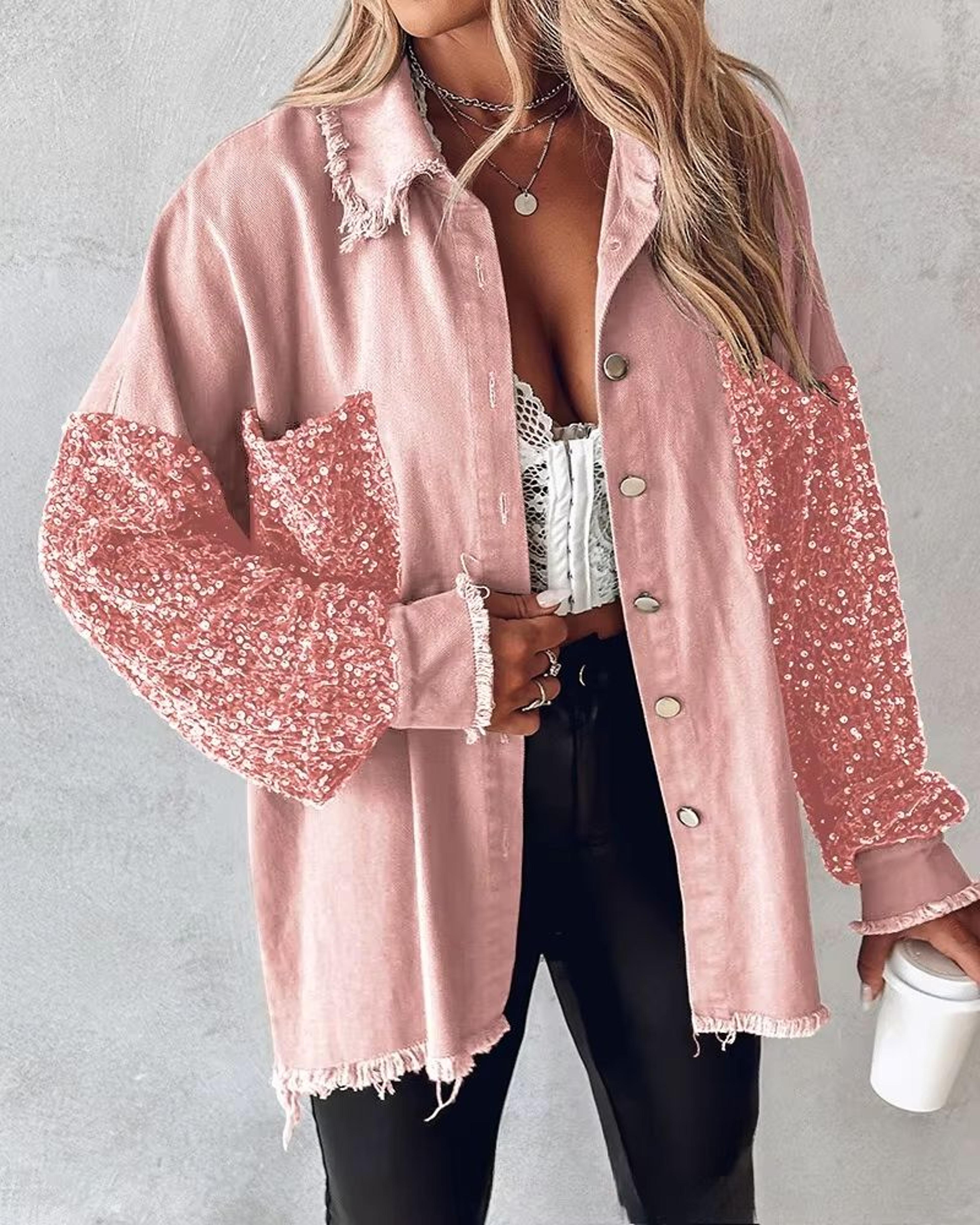 Elegant Beaded Cardigan Jacket For Women Casual Chic Fashion Outerwear 1