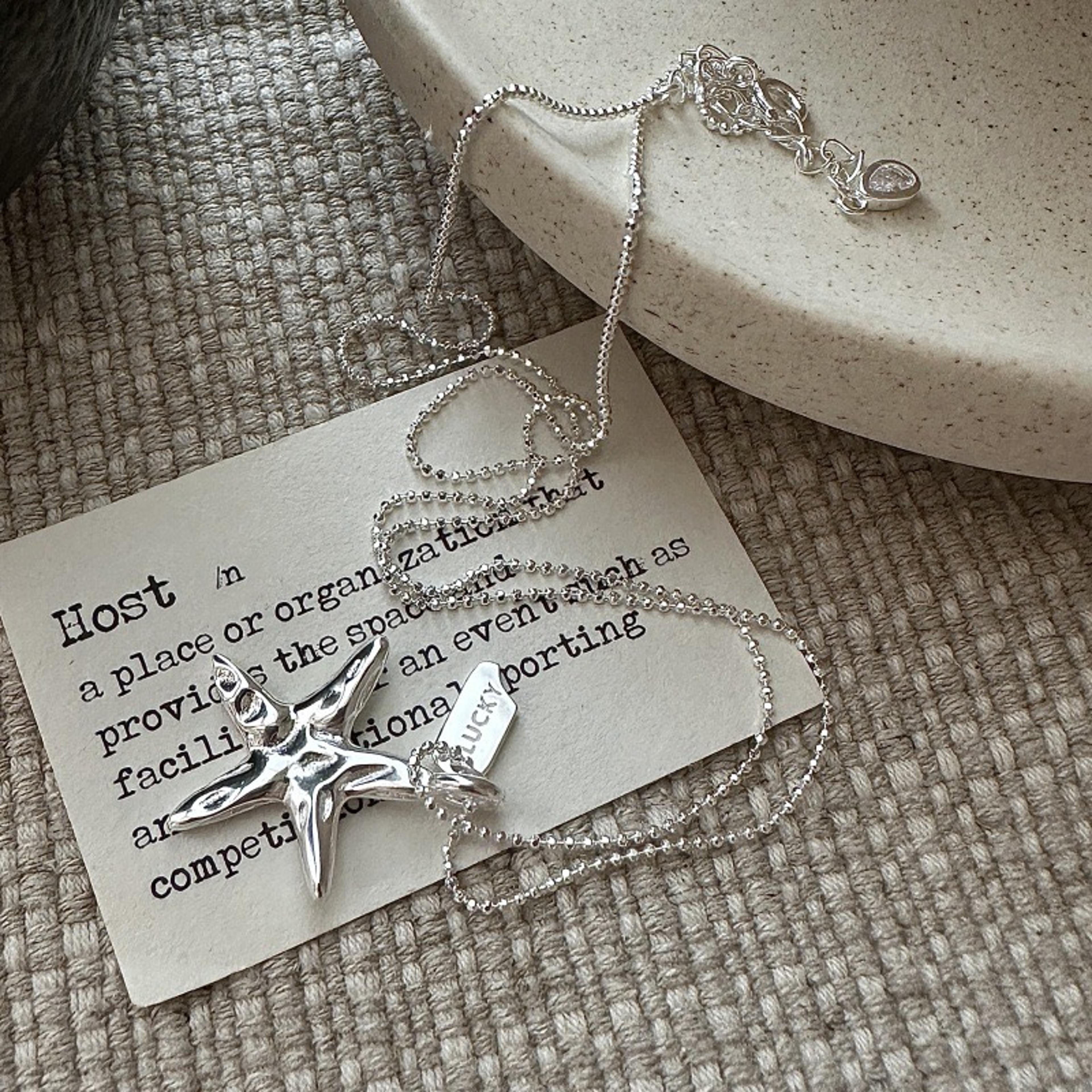 Minimalist Starfish Shape Sterling Silver Necklace Fashion Chain Necklace For Women Birthday Gift 2