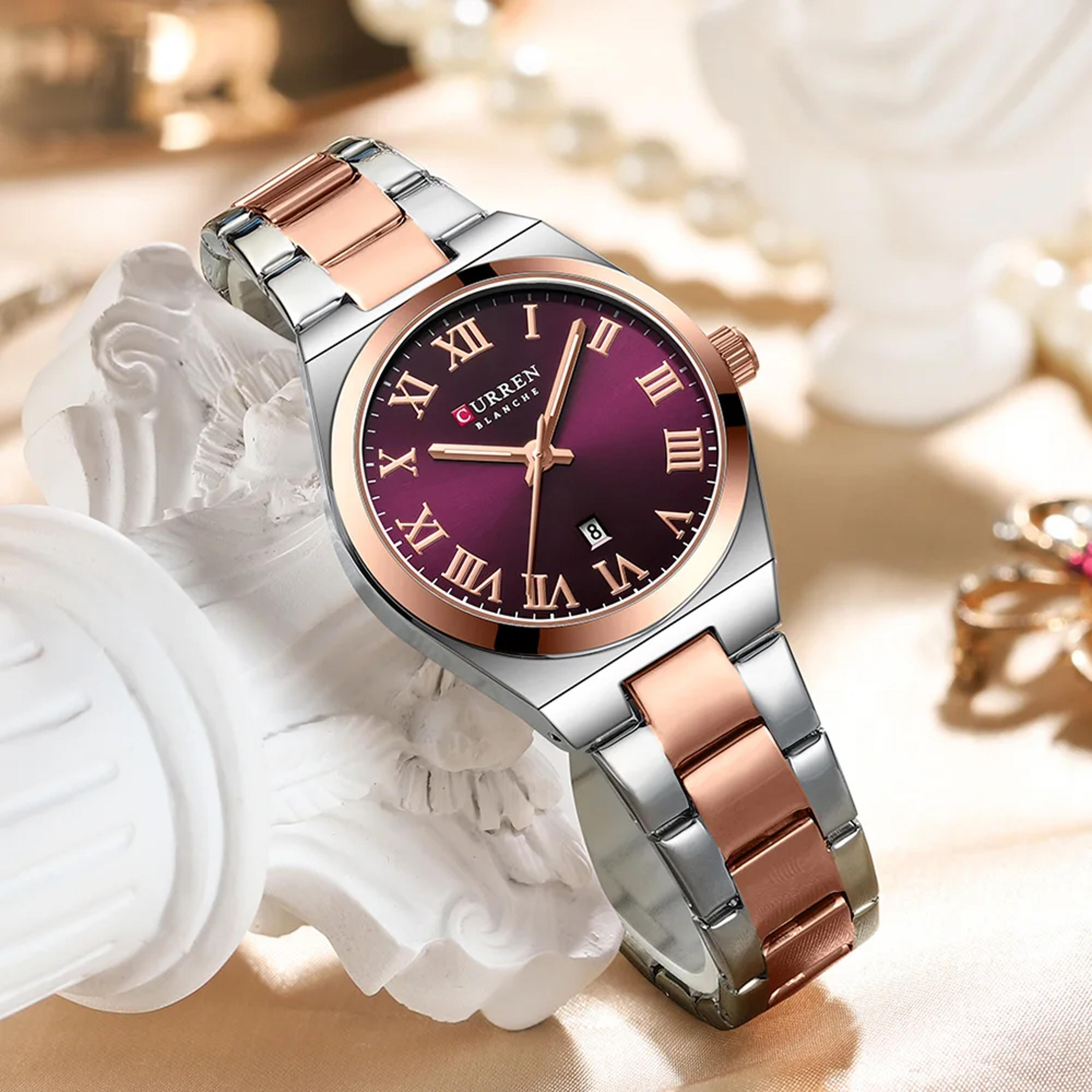 Elegant Ladies Watch Waterproof Stainless Steel Analog Watch For Women With Date Function 3