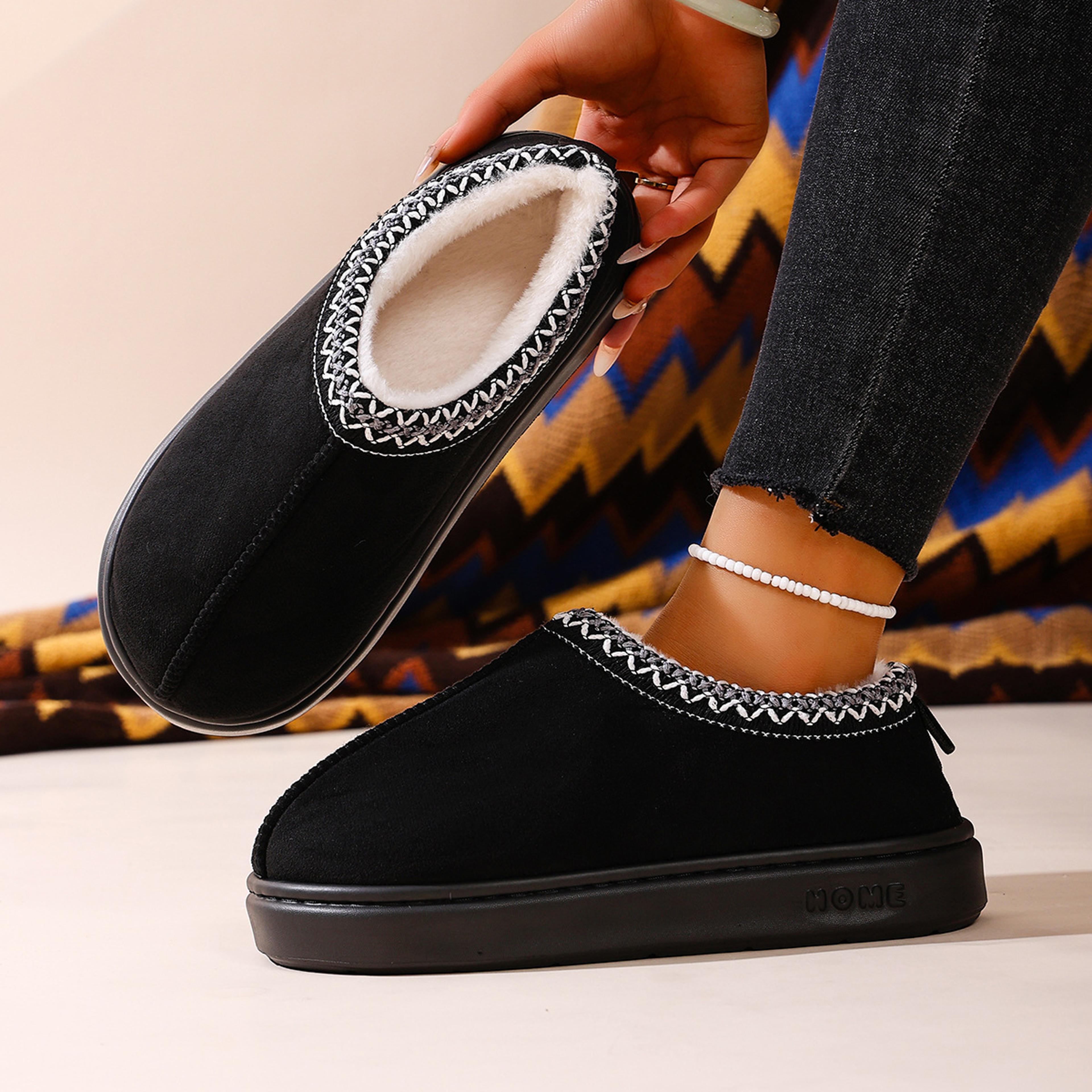 Warm Fashion Winter Womens Slippers Boots Soft Sole AntiSlip Snow Boots With Fuzzy Fur Comfortable  2