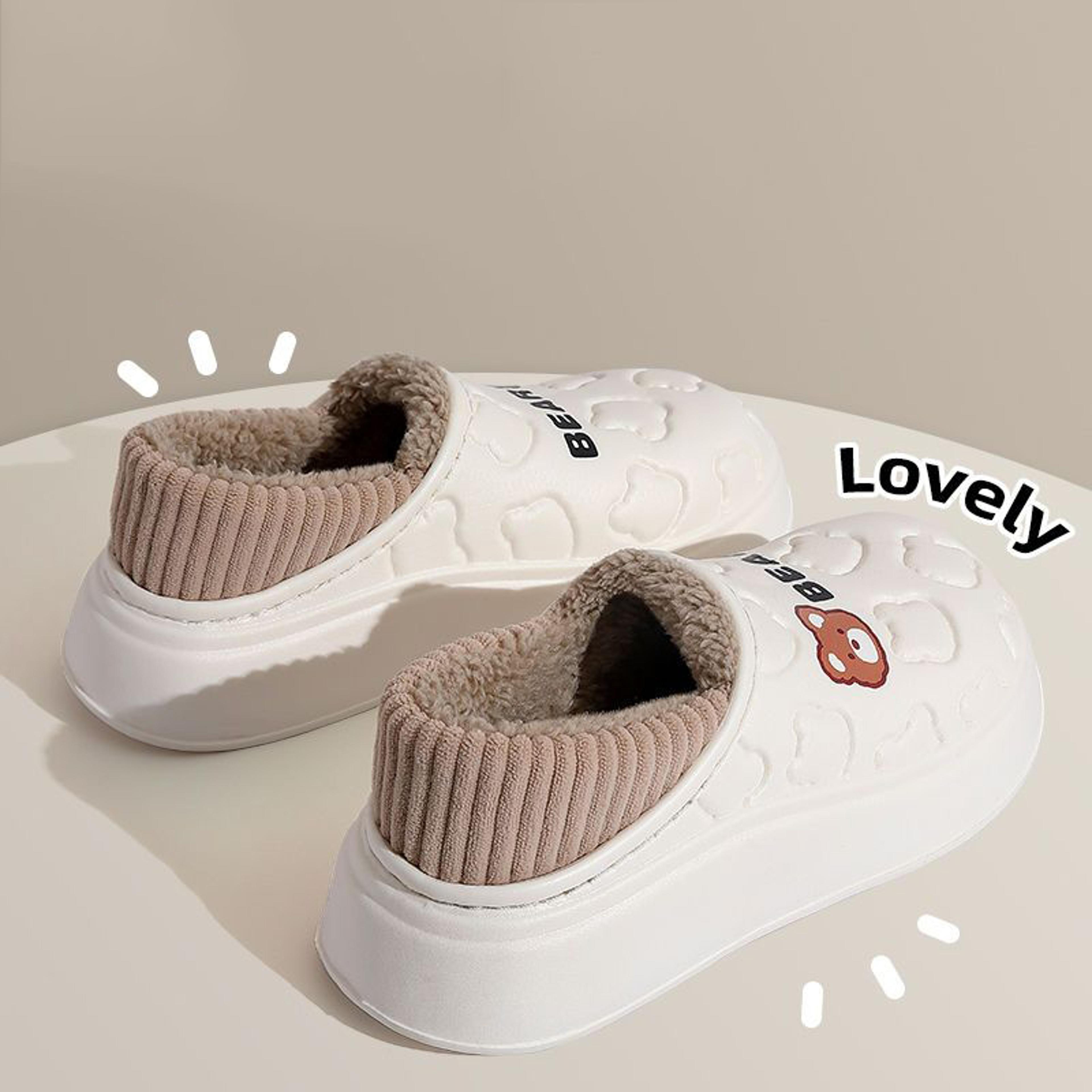 Warm Waterproof Cotton Slippers For Winter Men Women Indoor Outdoor Antislip Plush Shoes 5