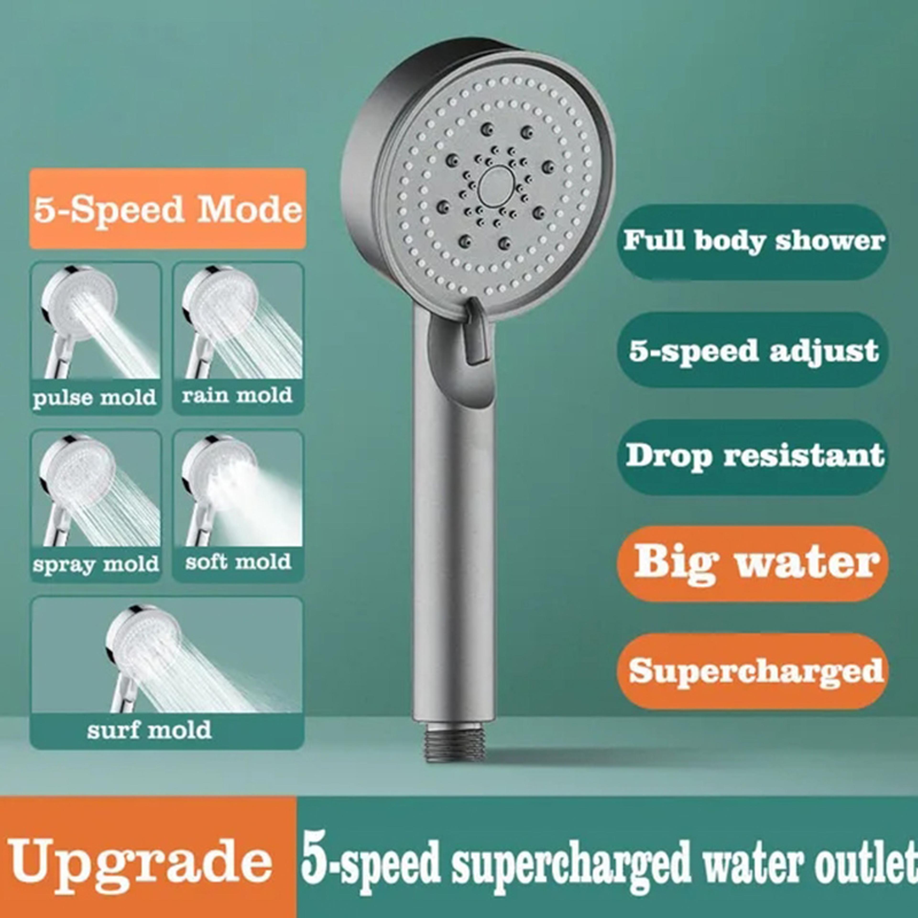 Adjustable High Pressure Shower Head With Hose Water Saving OneKey Stop Spray Nozzle Bathroom Showe 5