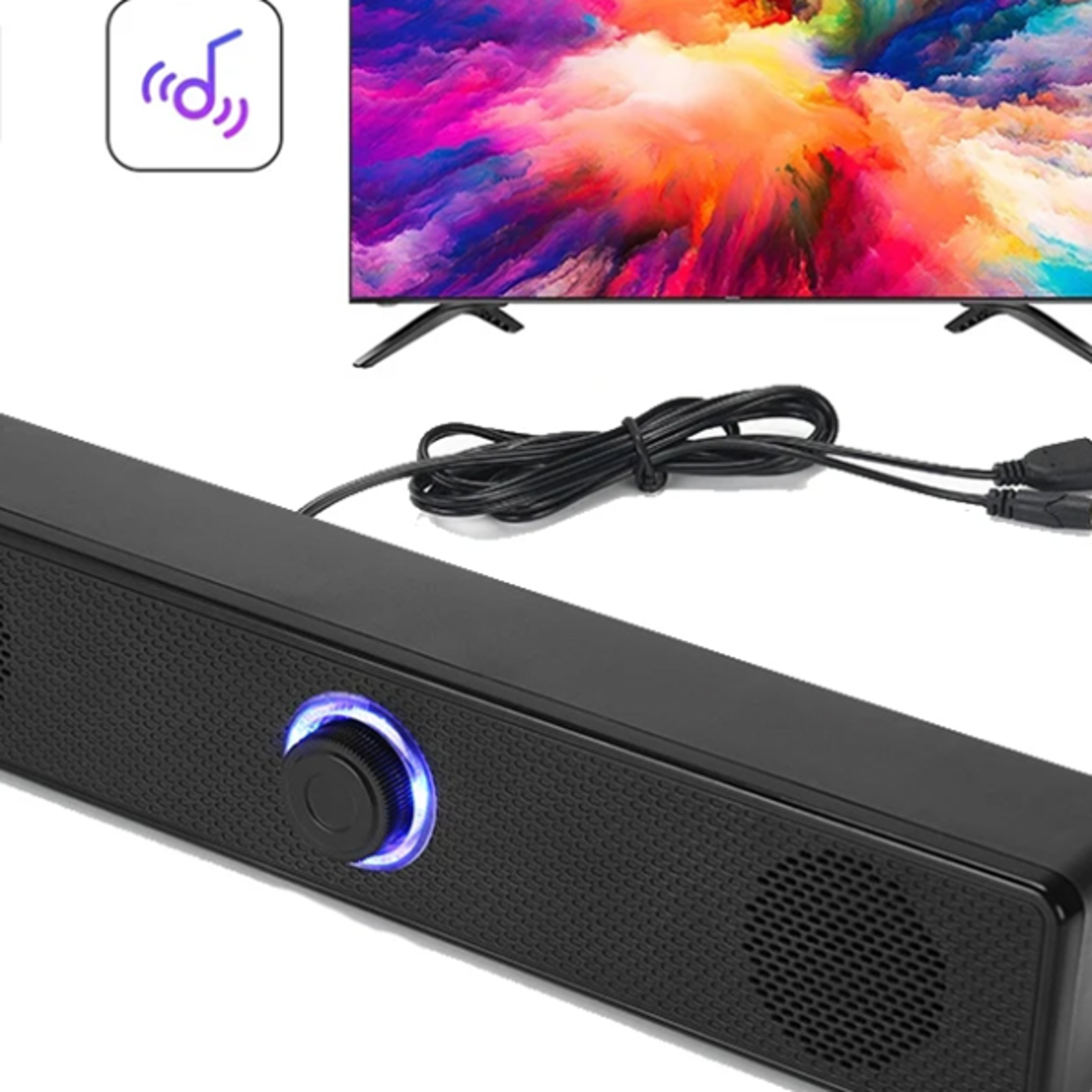 Wired PC Soundbar USB Powered Speaker for TV Laptop Gaming Home Theater Surround Sound System