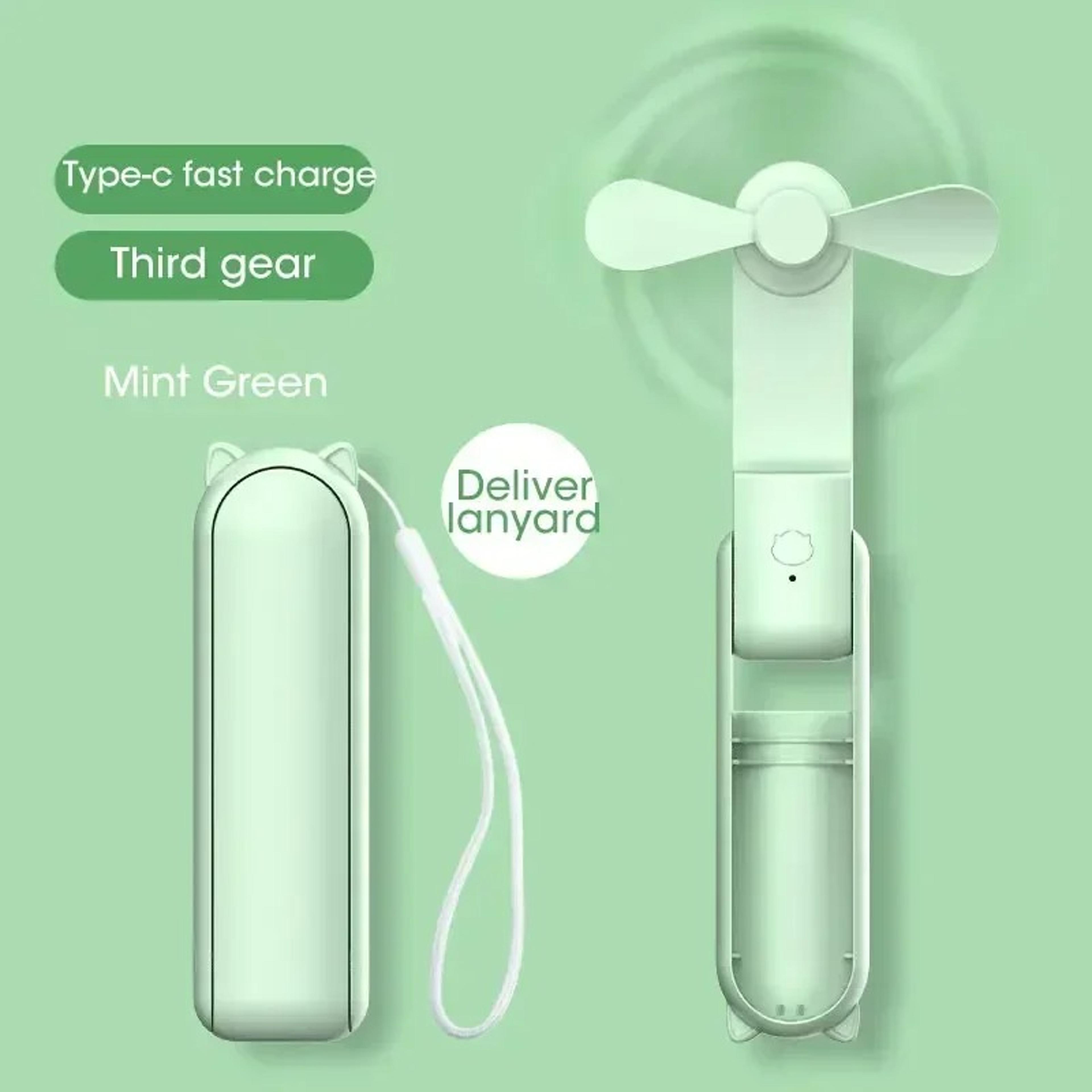 Dual Cooling Mini Fan USB Rechargeable Handheld Fan Folding Fan With Power Bank For Outdoor Travel  0