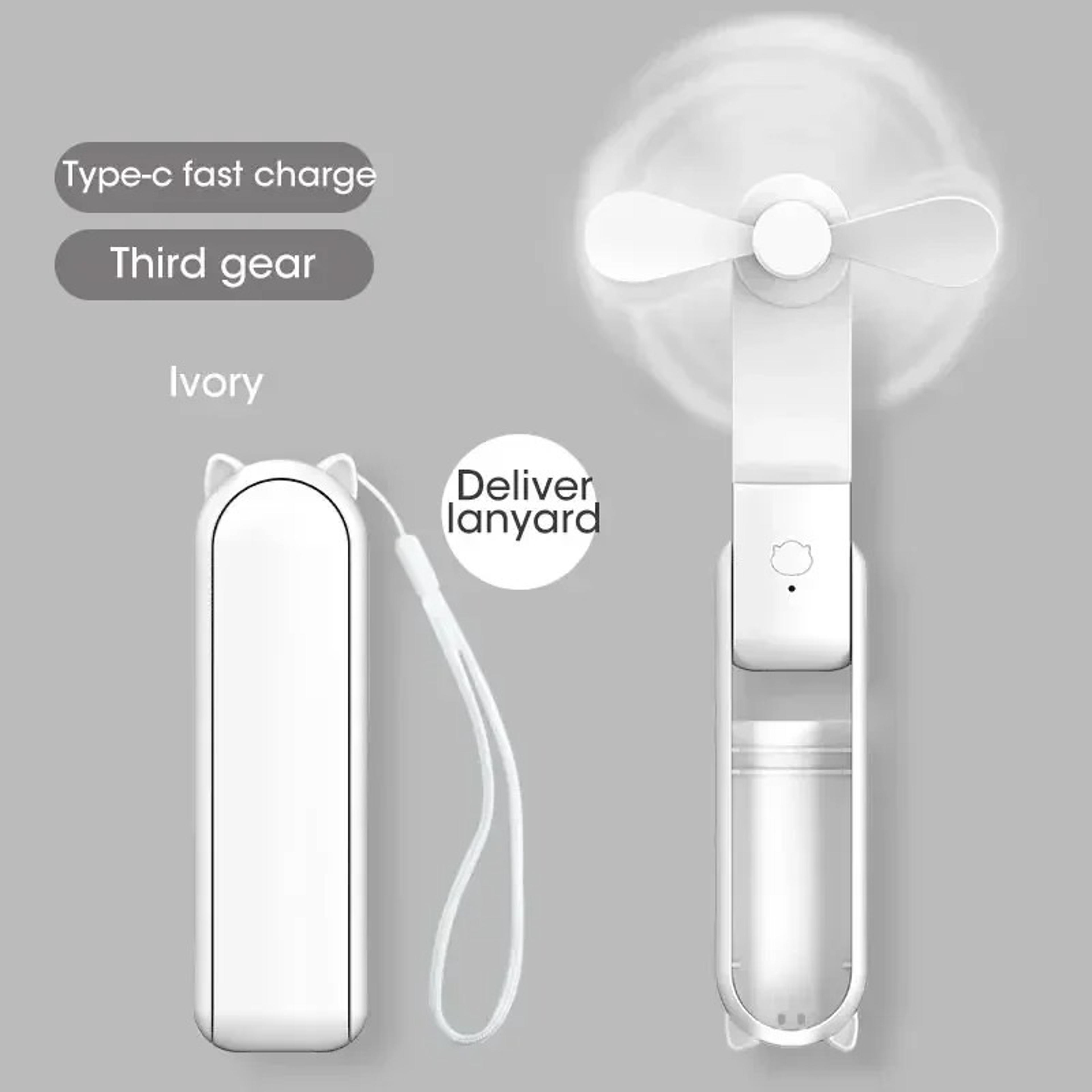Dual Cooling Mini Fan USB Rechargeable Handheld Fan Folding Fan With Power Bank For Outdoor Travel  6