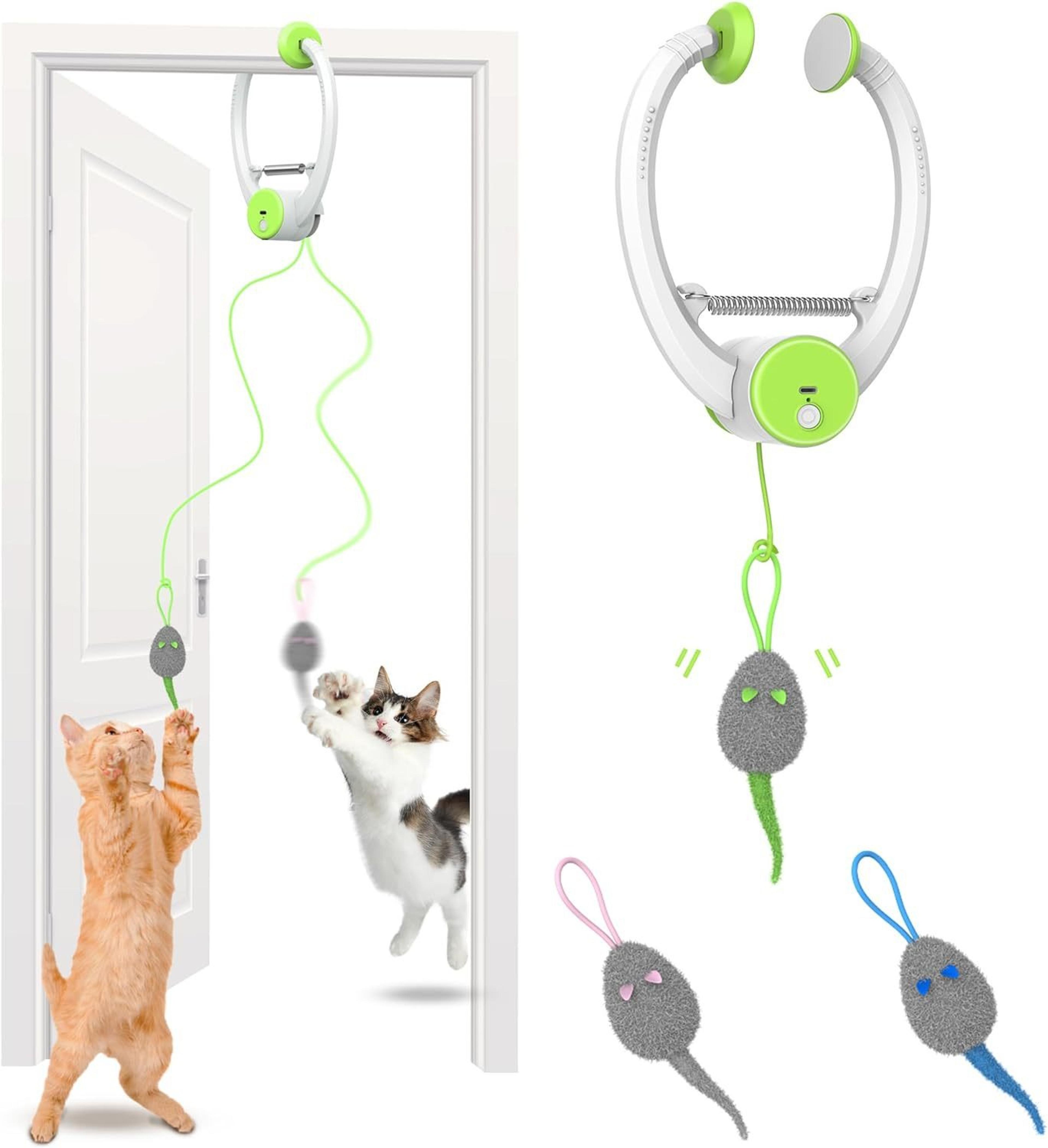 Interactive Cat Toy Electric Door Hanging Cat Toy USB Rechargeable Self Play Toy Retractable Kitten 7