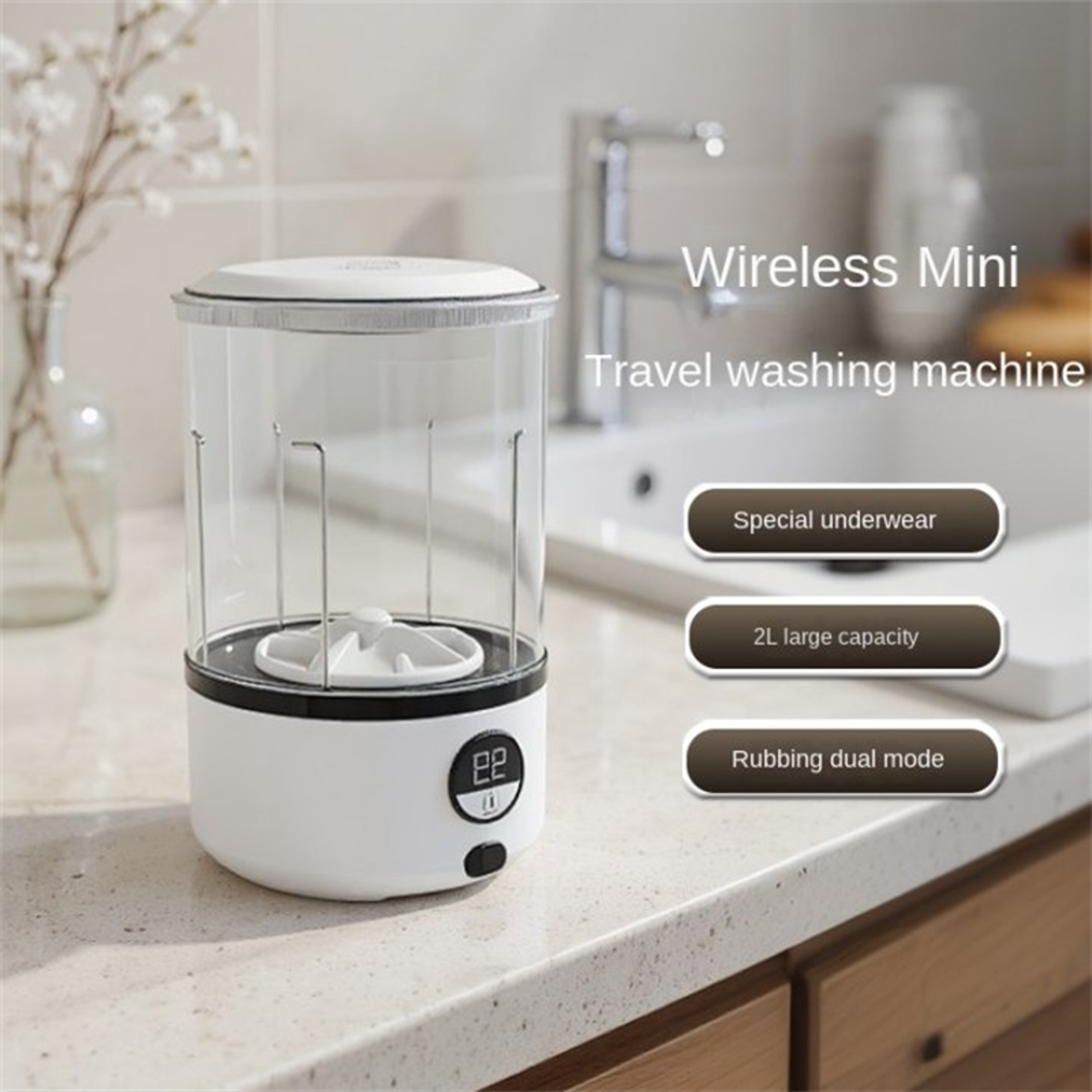 Rechargeable Small Portable Cordless Washing Machine For Underwear 0